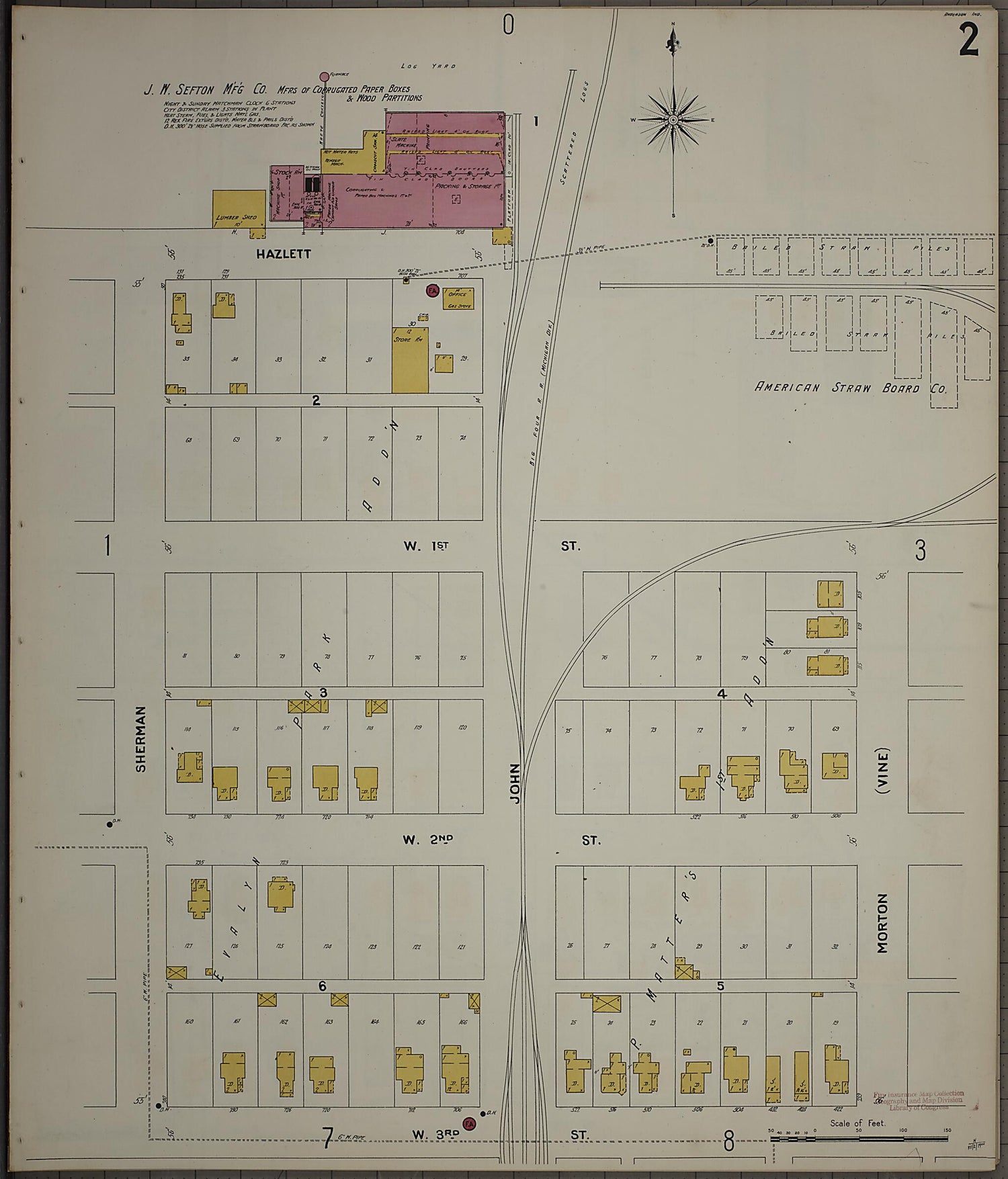 This old map of Anderson, Madison County, Indiana was created by Sanborn Map Company in 1900