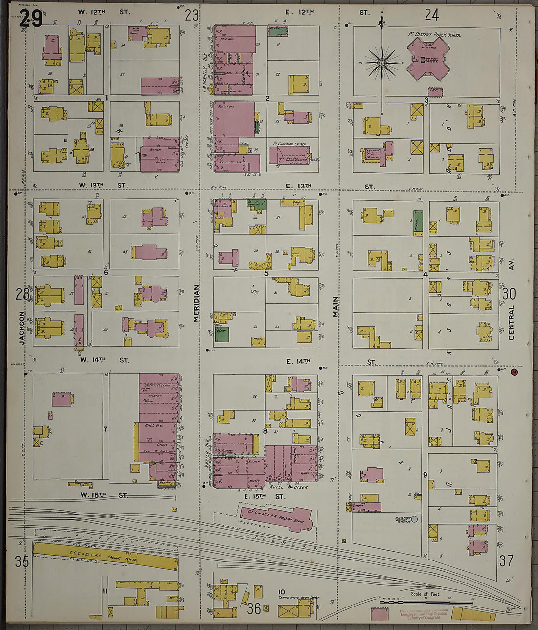 This old map of Anderson, Madison County, Indiana was created by Sanborn Map Company in 1900