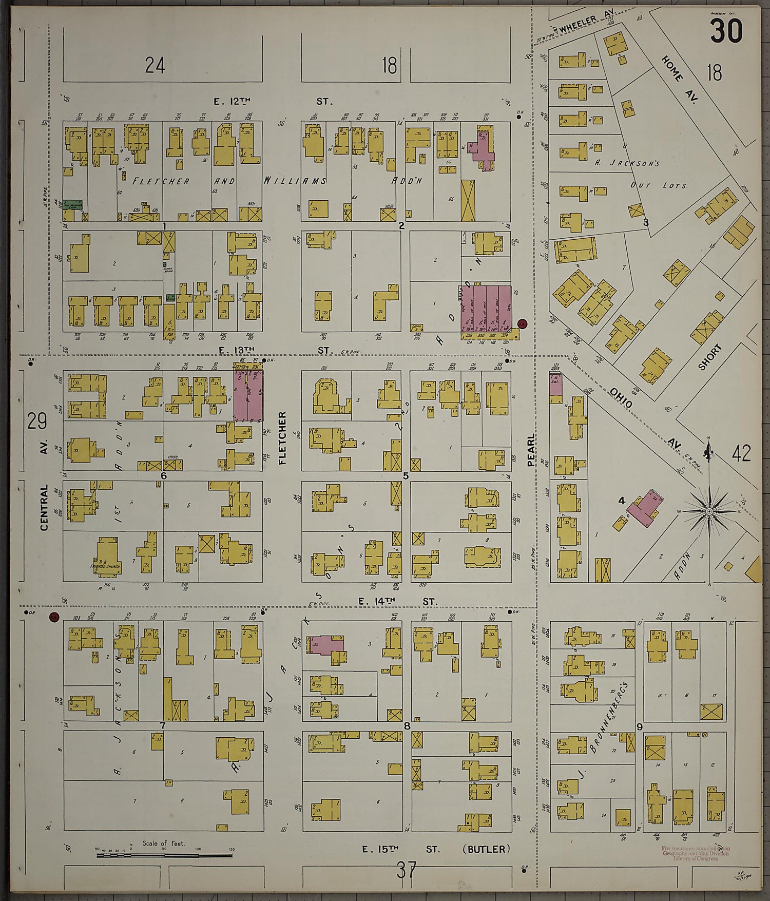 This old map of Anderson, Madison County, Indiana was created by Sanborn Map Company in 1900