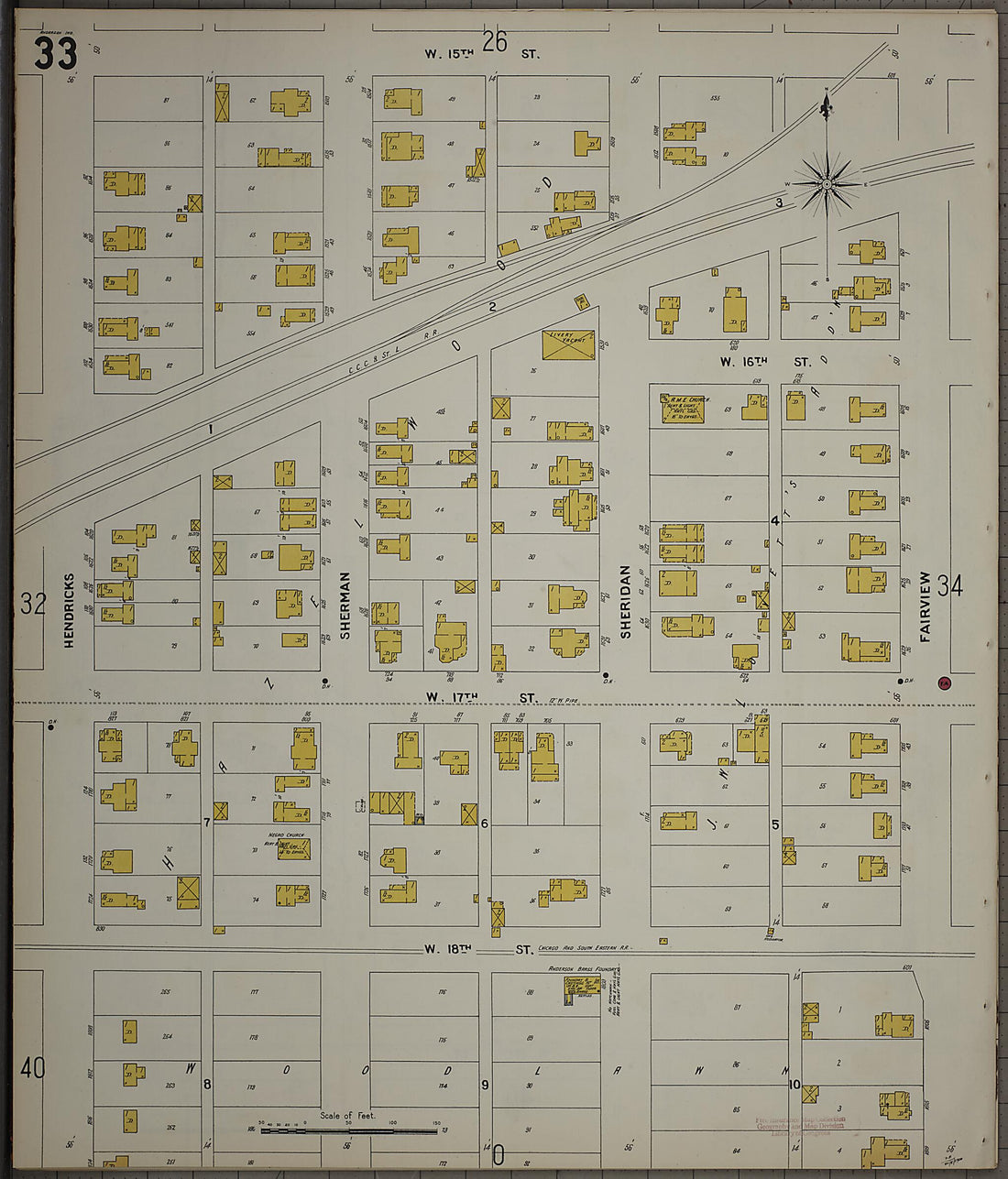 This old map of Anderson, Madison County, Indiana was created by Sanborn Map Company in 1900