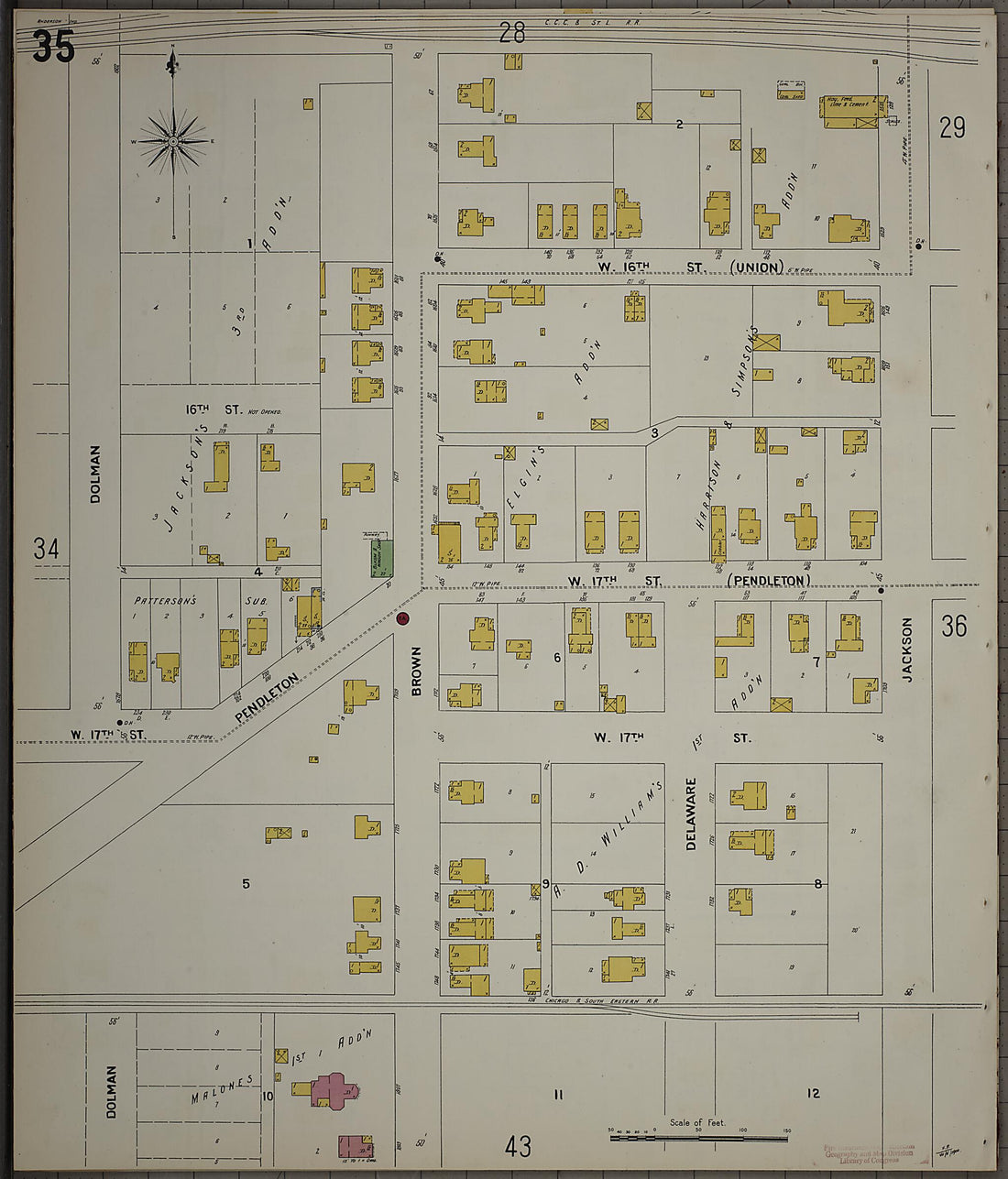 This old map of Anderson, Madison County, Indiana was created by Sanborn Map Company in 1900