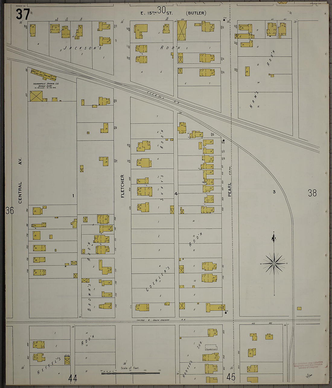 This old map of Anderson, Madison County, Indiana was created by Sanborn Map Company in 1900