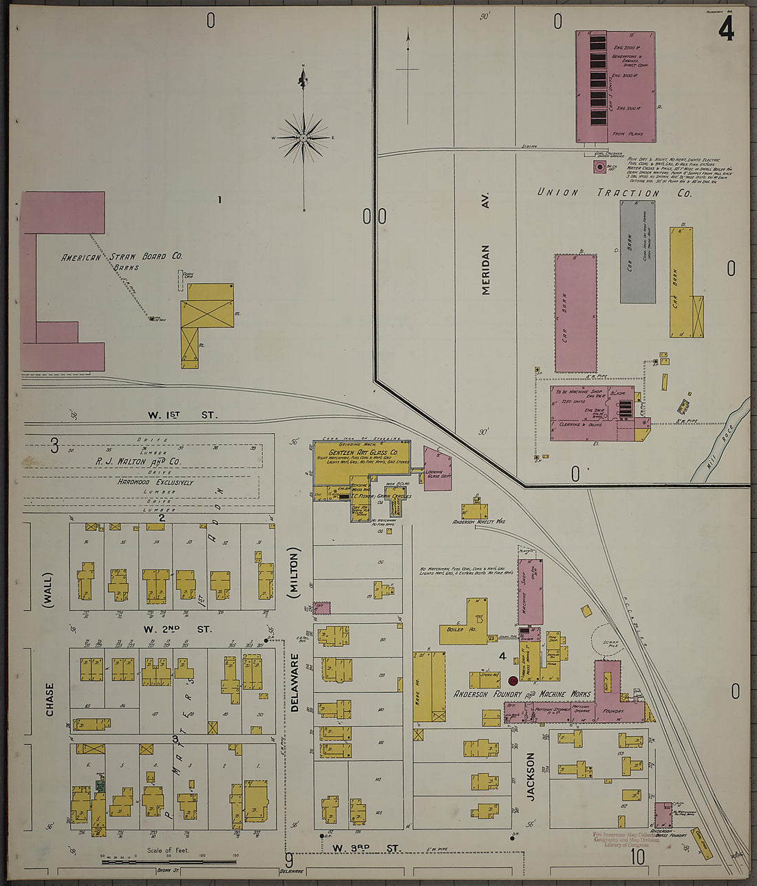 This old map of Anderson, Madison County, Indiana was created by Sanborn Map Company in 1900