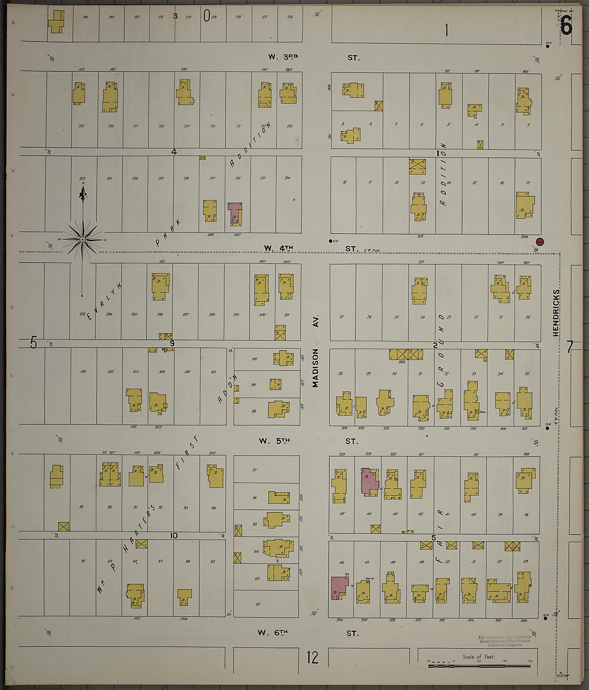 This old map of Anderson, Madison County, Indiana was created by Sanborn Map Company in 1900