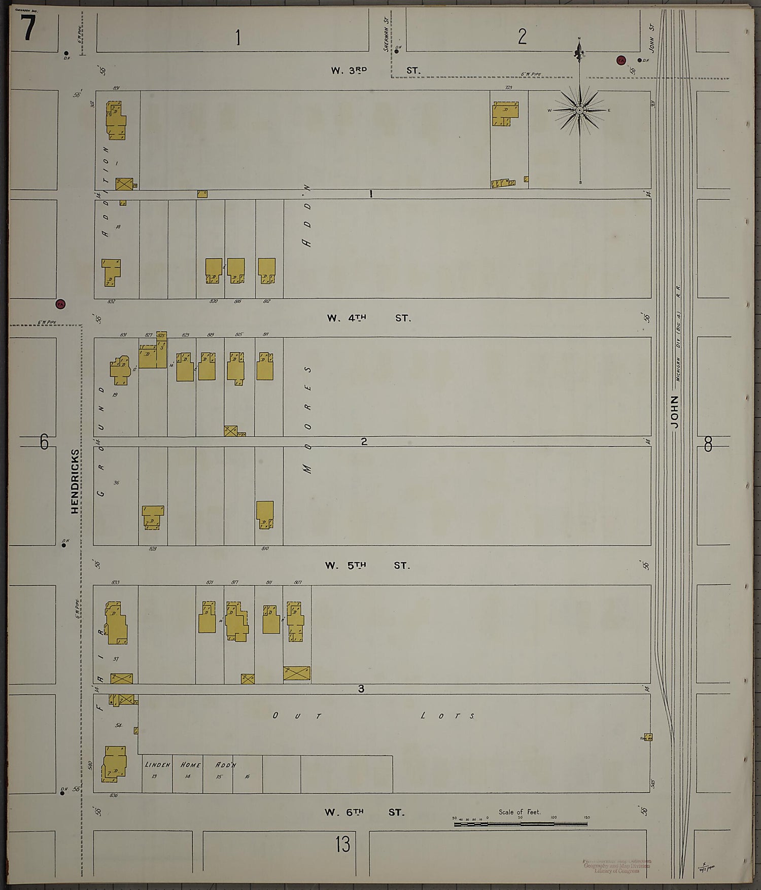 This old map of Anderson, Madison County, Indiana was created by Sanborn Map Company in 1900