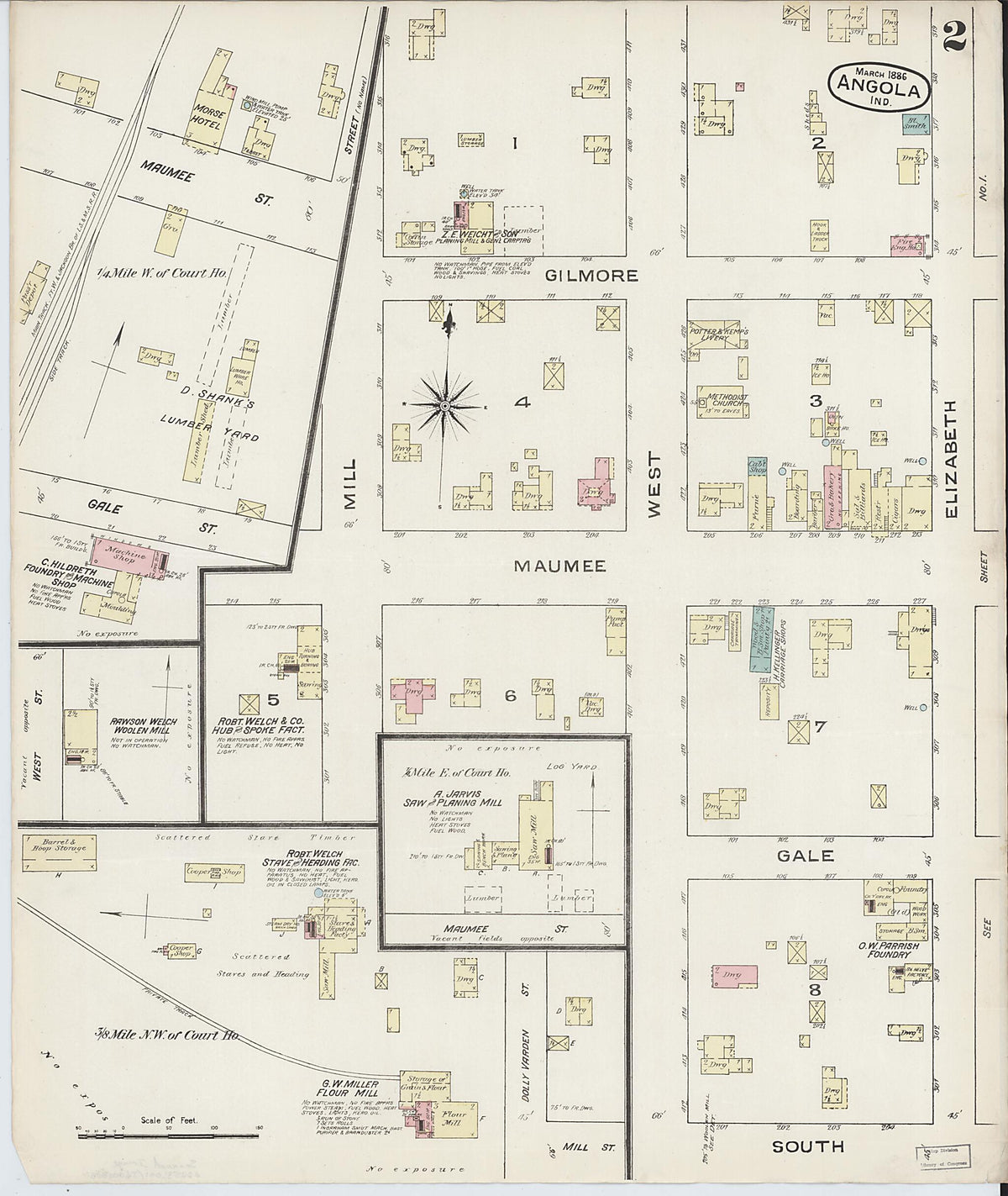 Angola, Steuben County, Indiana 1886 (Sheet 2 of 2) by Relic Map Company