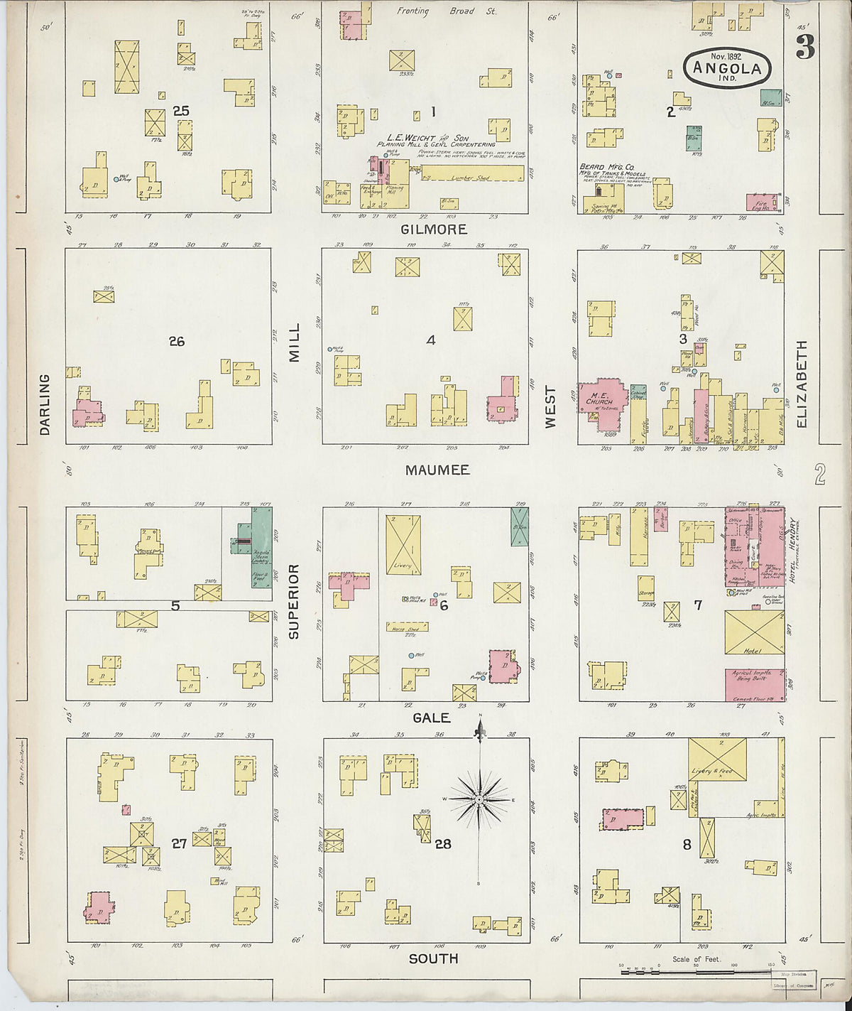 Angola, Steuben County, Indiana 1892 (Sheet 3 of 3) by Relic Map Company