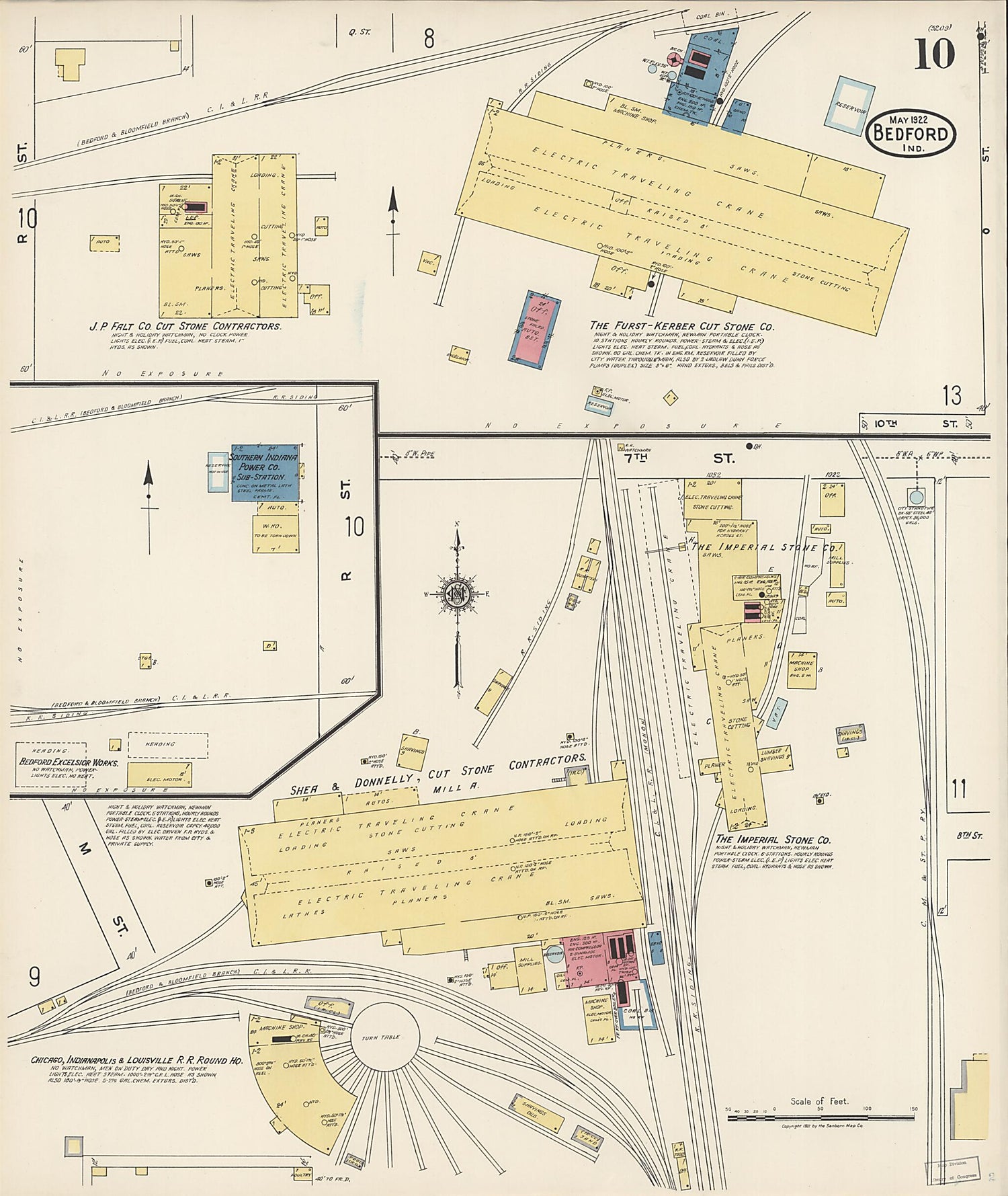 This old map of Oolitic, Lawrence County, Indiana was created by Sanborn Map Company in 1922