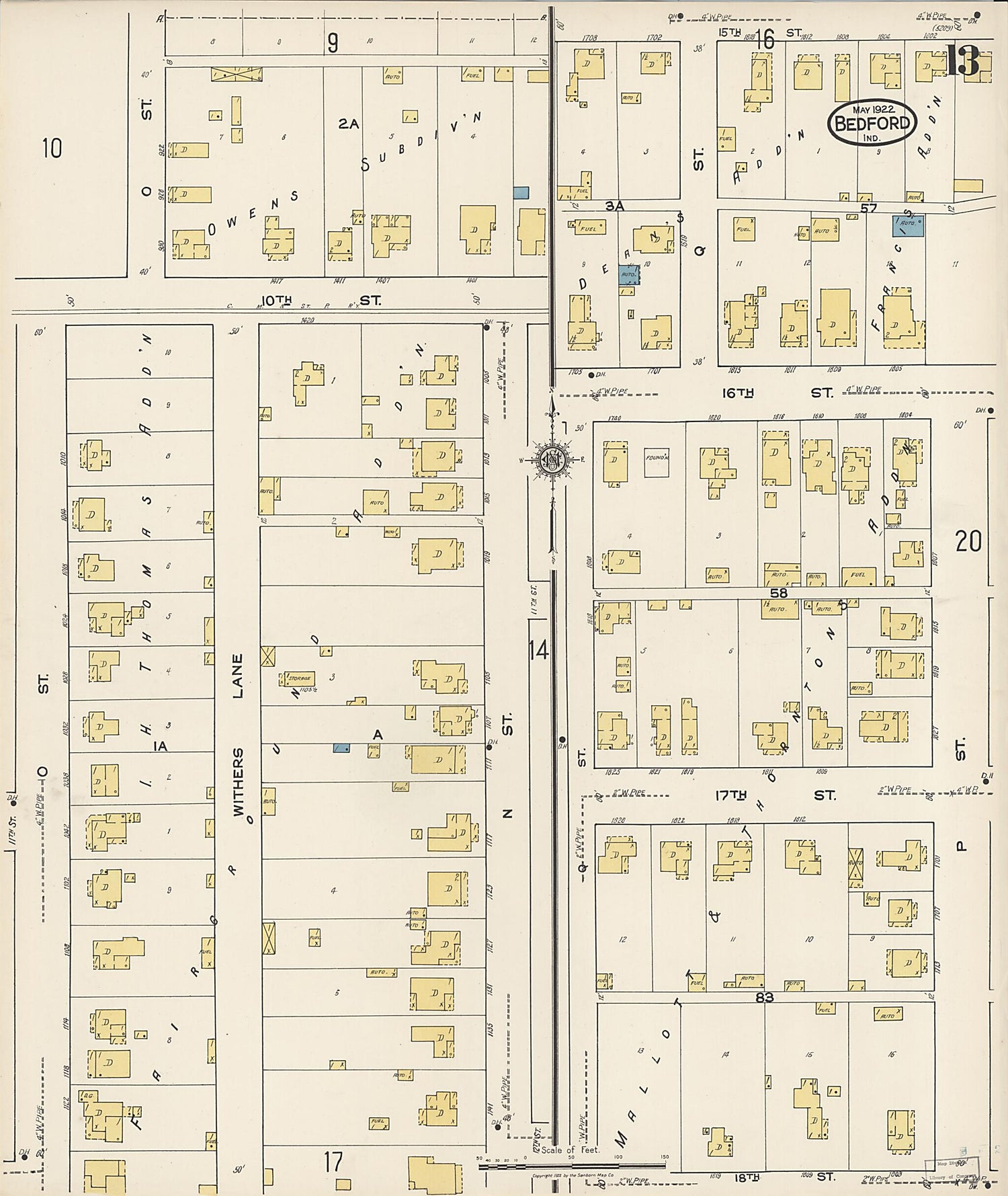 This old map of Oolitic, Lawrence County, Indiana was created by Sanborn Map Company in 1922