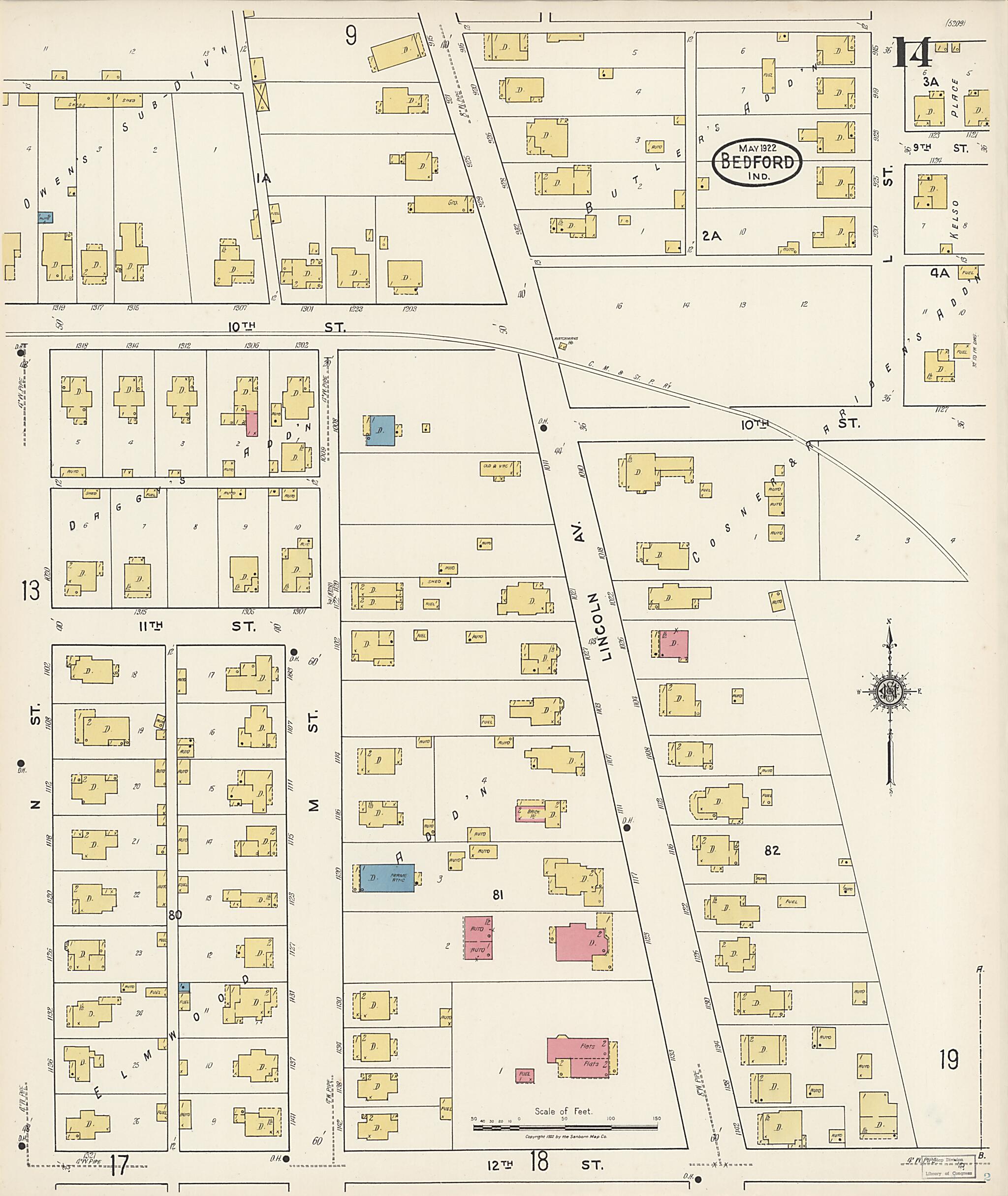 This old map of Oolitic, Lawrence County, Indiana was created by Sanborn Map Company in 1922