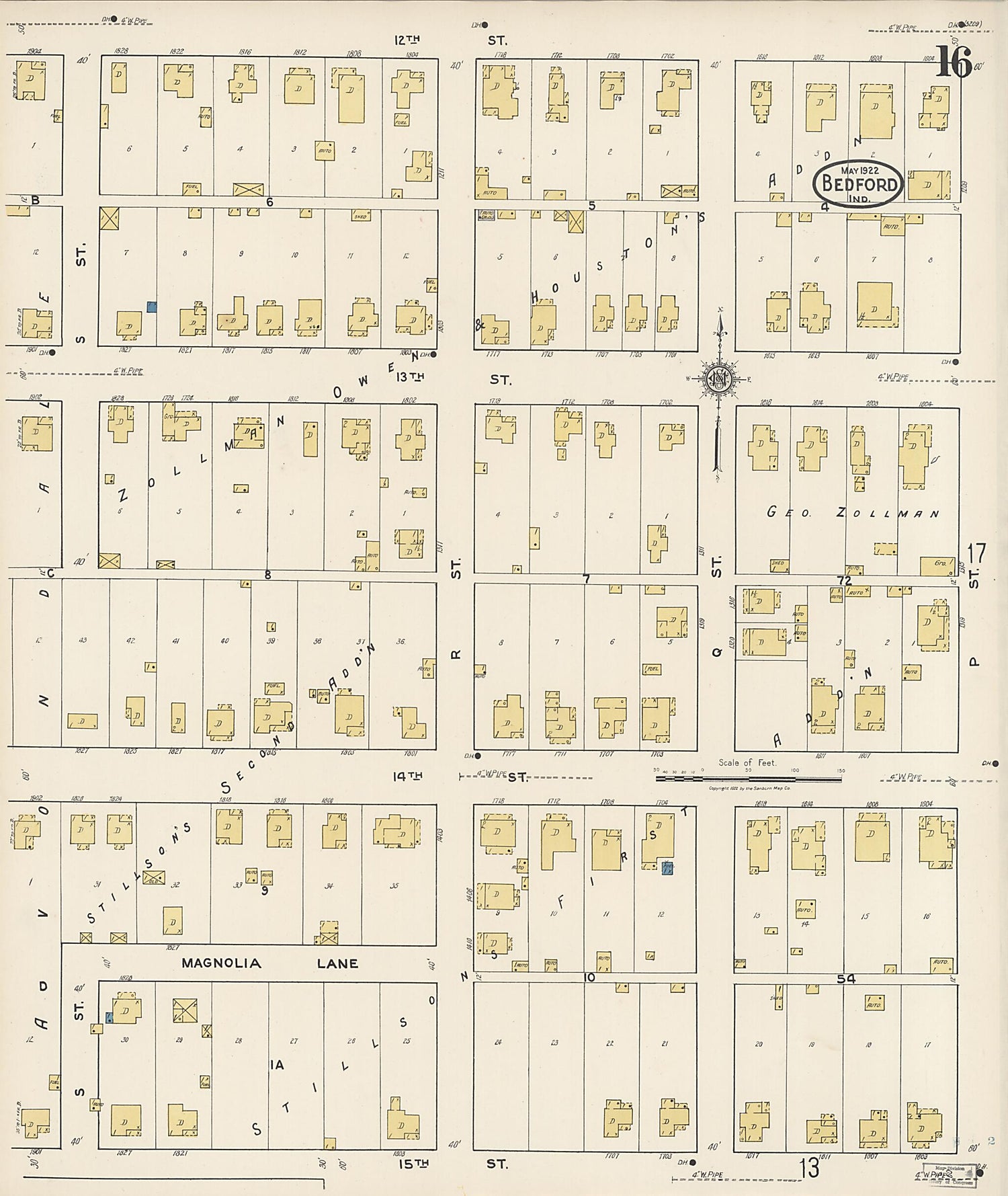 This old map of Oolitic, Lawrence County, Indiana was created by Sanborn Map Company in 1922