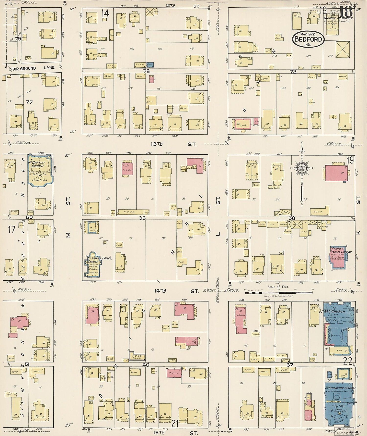 This old map of Oolitic, Lawrence County, Indiana was created by Sanborn Map Company in 1922