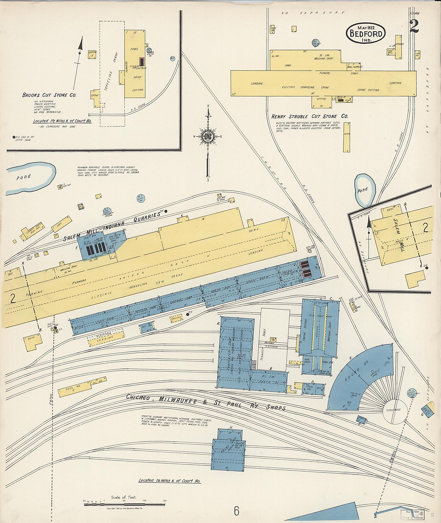 This old map of Oolitic, Lawrence County, Indiana was created by Sanborn Map Company in 1922