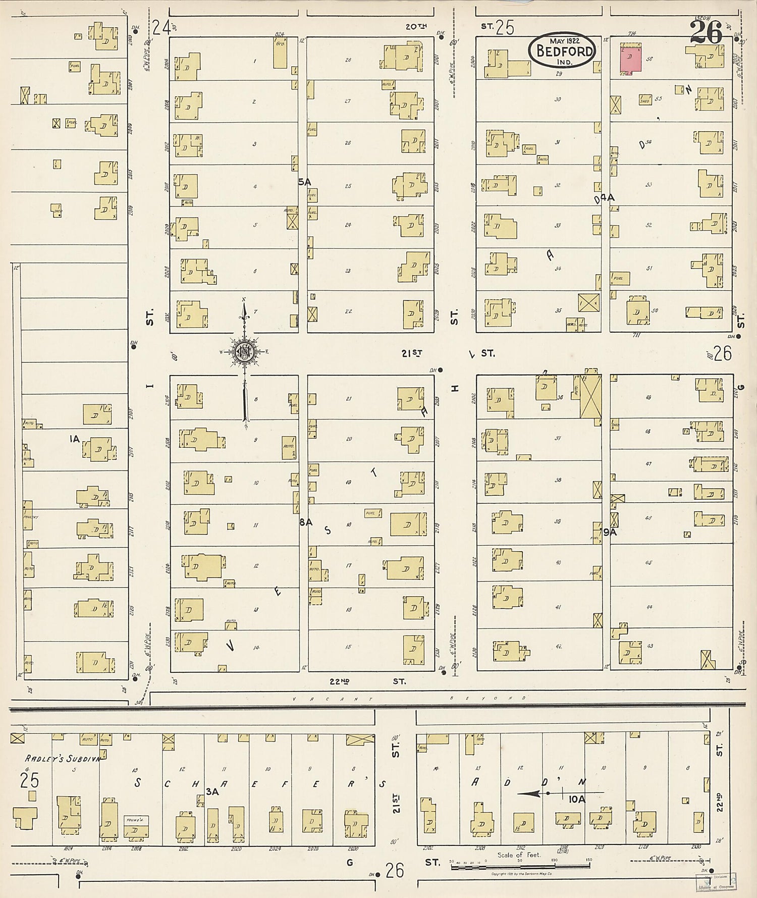 This old map of Oolitic, Lawrence County, Indiana was created by Sanborn Map Company in 1922