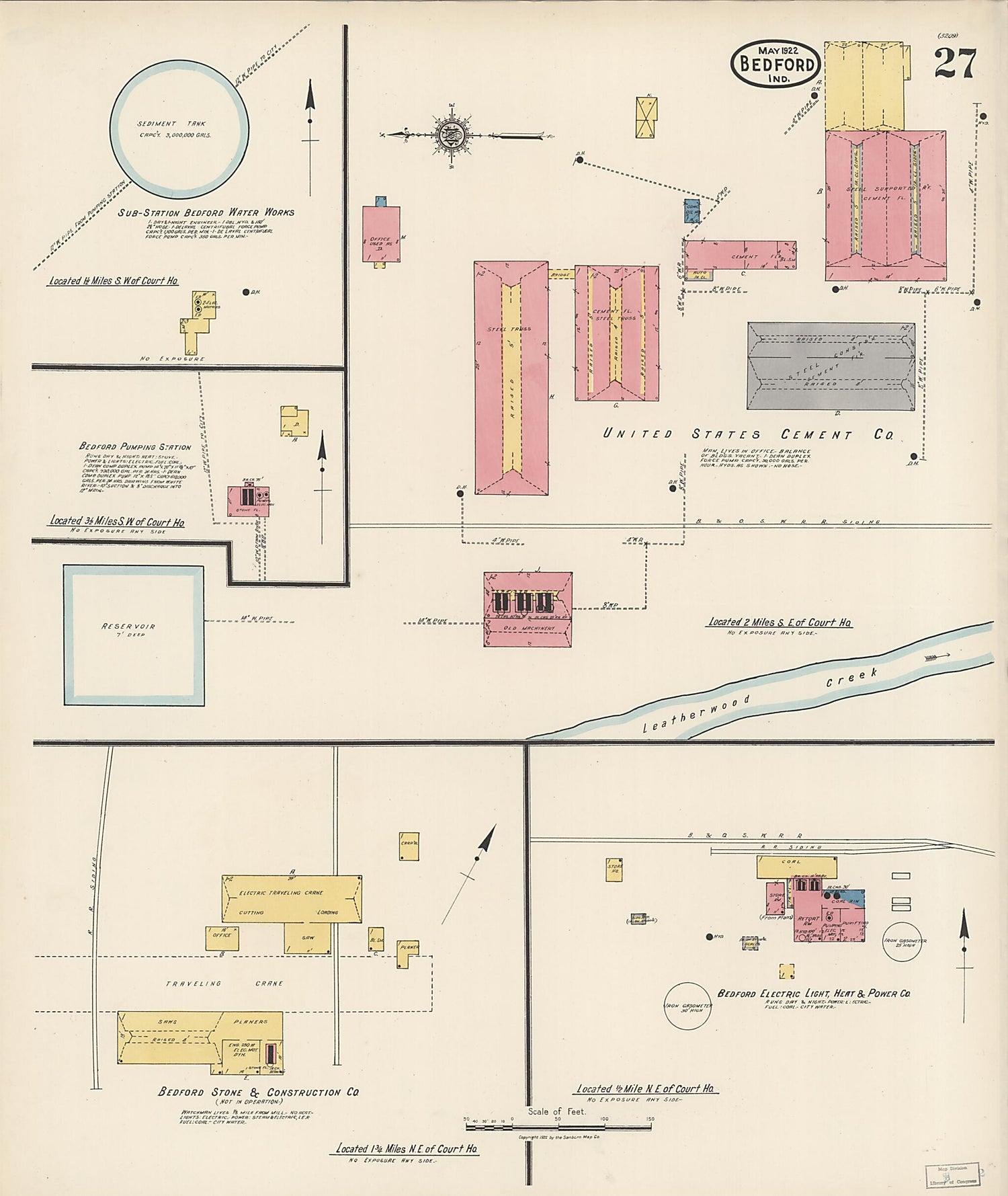 This old map of Oolitic, Lawrence County, Indiana was created by Sanborn Map Company in 1922