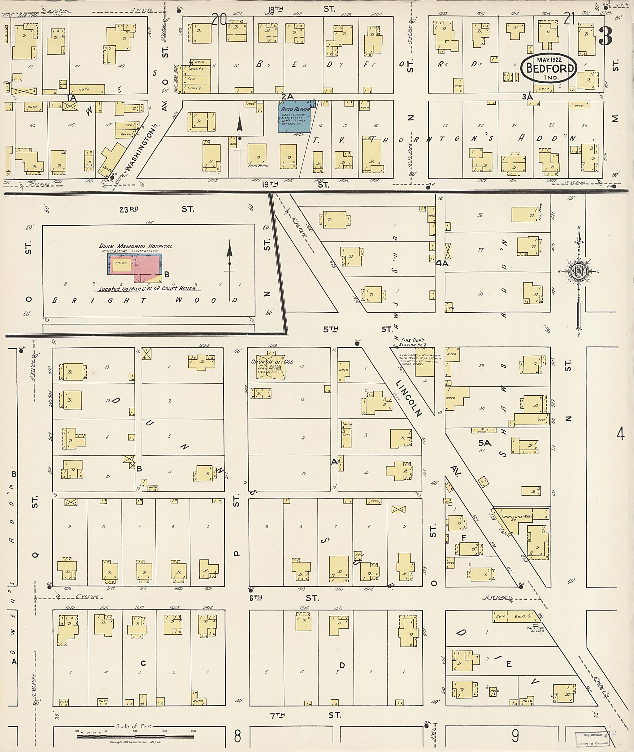 This old map of Oolitic, Lawrence County, Indiana was created by Sanborn Map Company in 1922