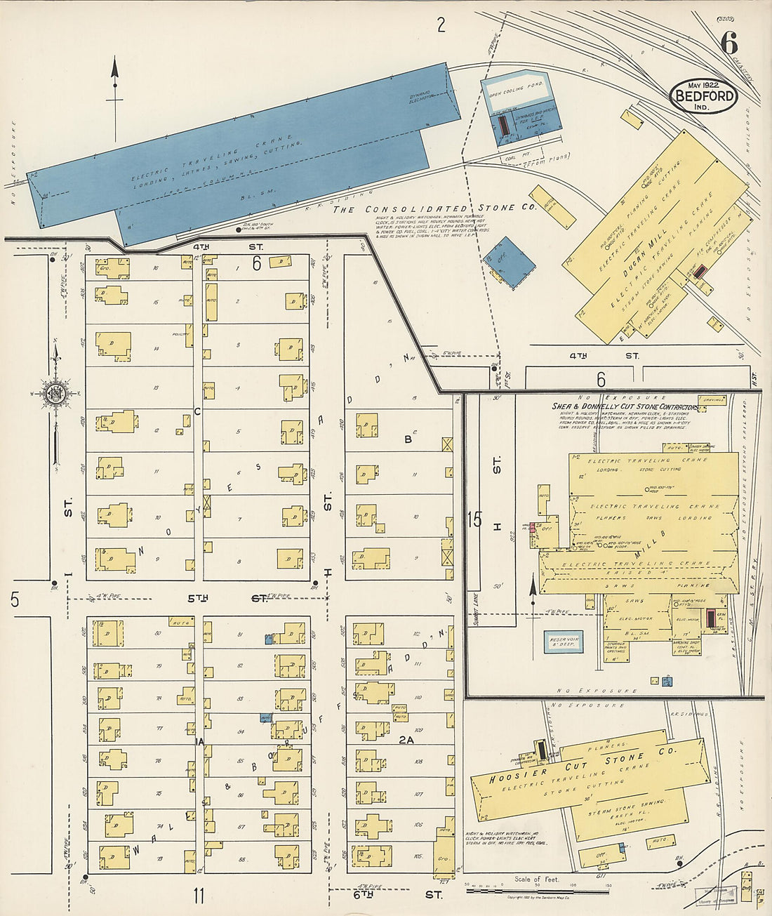 This old map of Oolitic, Lawrence County, Indiana was created by Sanborn Map Company in 1922