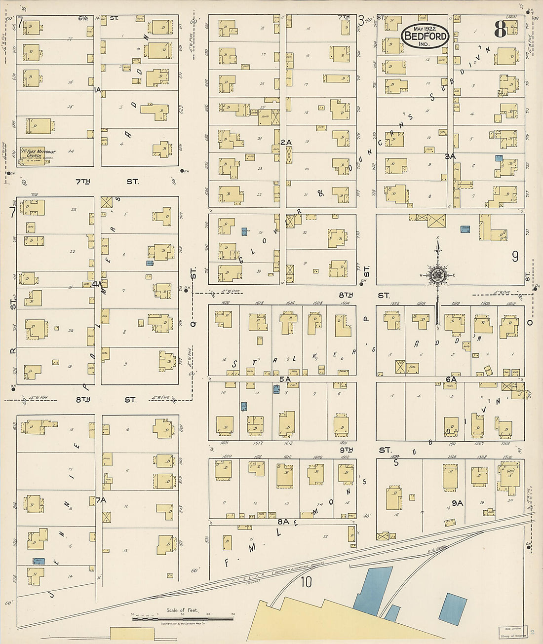 This old map of Oolitic, Lawrence County, Indiana was created by Sanborn Map Company in 1922