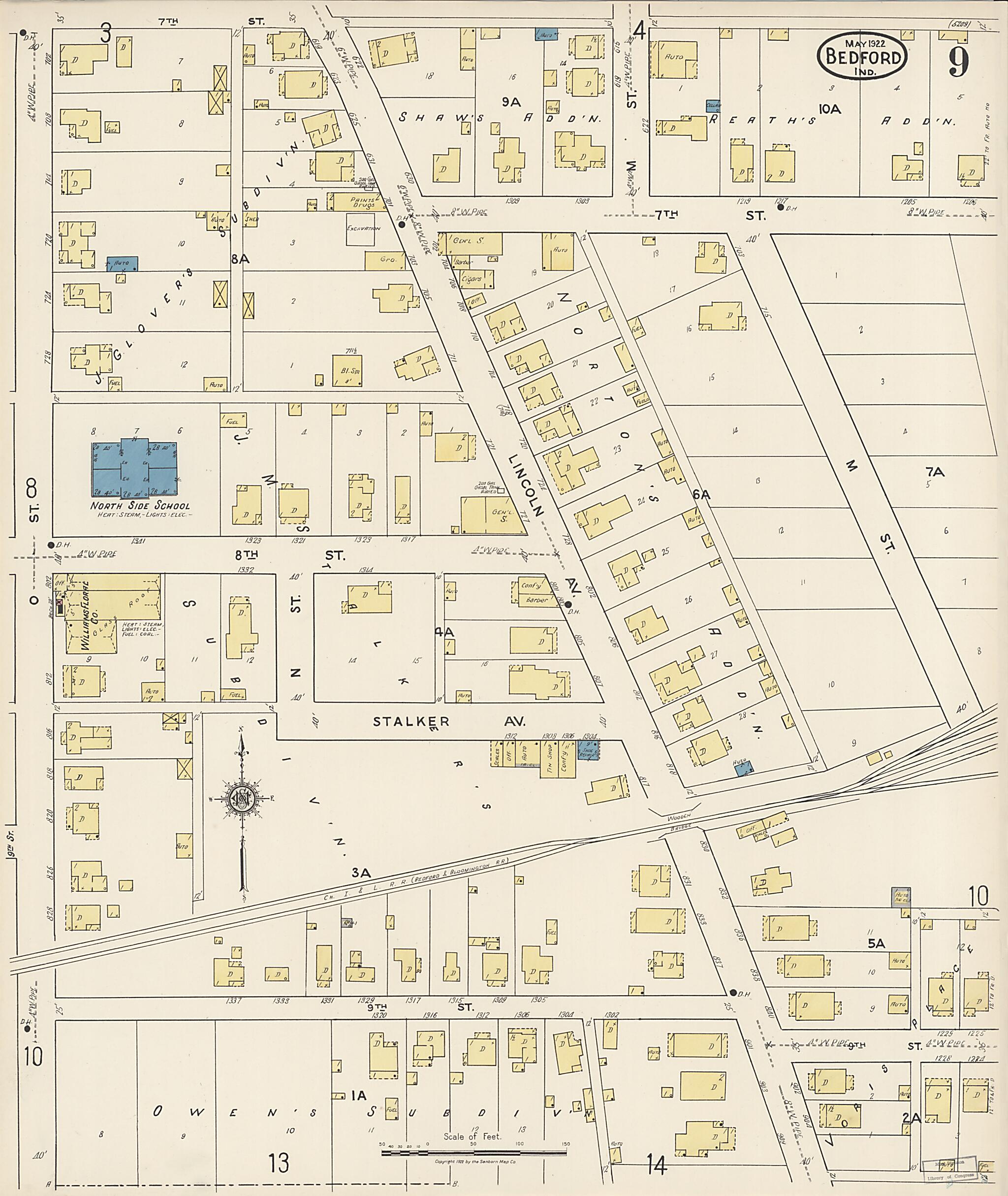 This old map of Oolitic, Lawrence County, Indiana was created by Sanborn Map Company in 1922