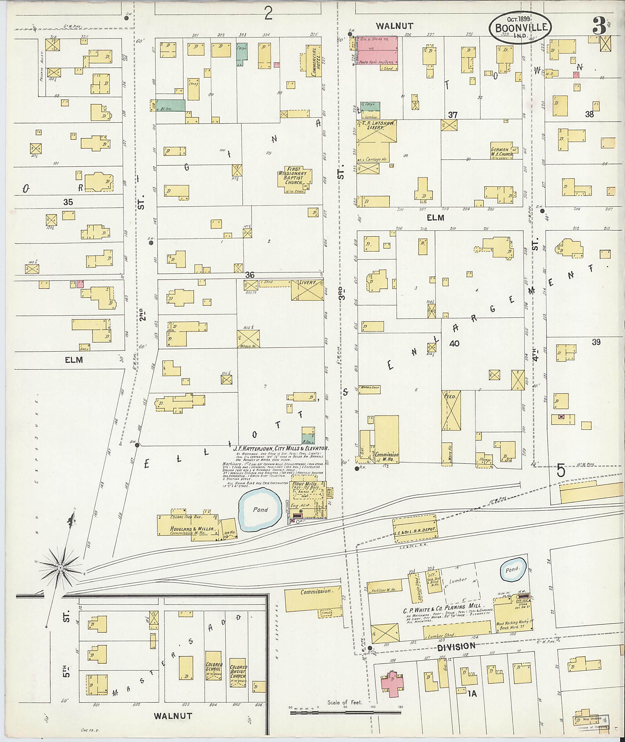 This old map of Boonville, Warrick County, Indiana was created by Sanborn Map Company in 1899