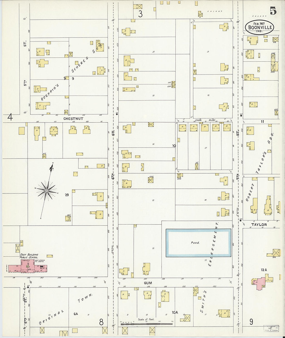 This old map of Boonville, Warrick County, Indiana was created by Sanborn Map Company in 1907