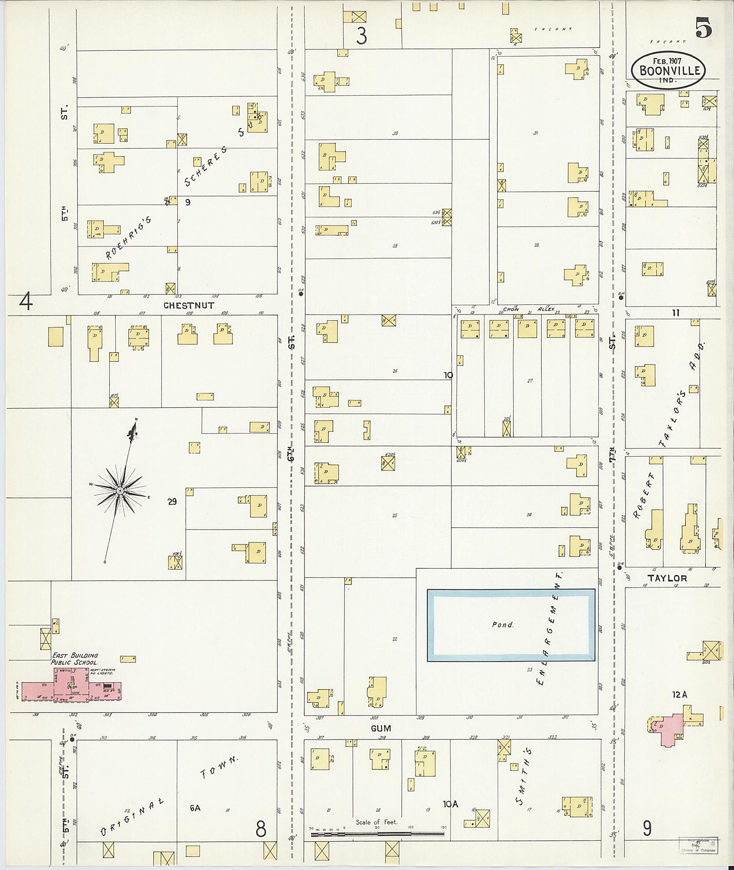 This old map of Boonville, Warrick County, Indiana was created by Sanborn Map Company in 1907