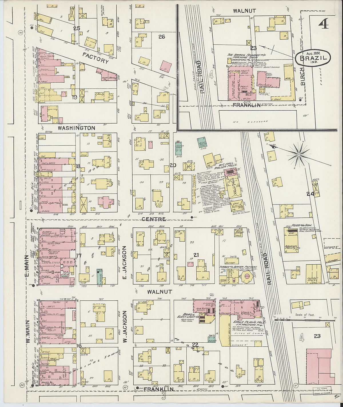 Brazil, Clay County, Indiana 1892 (Sheet 4 of 6) by Relic Map Company