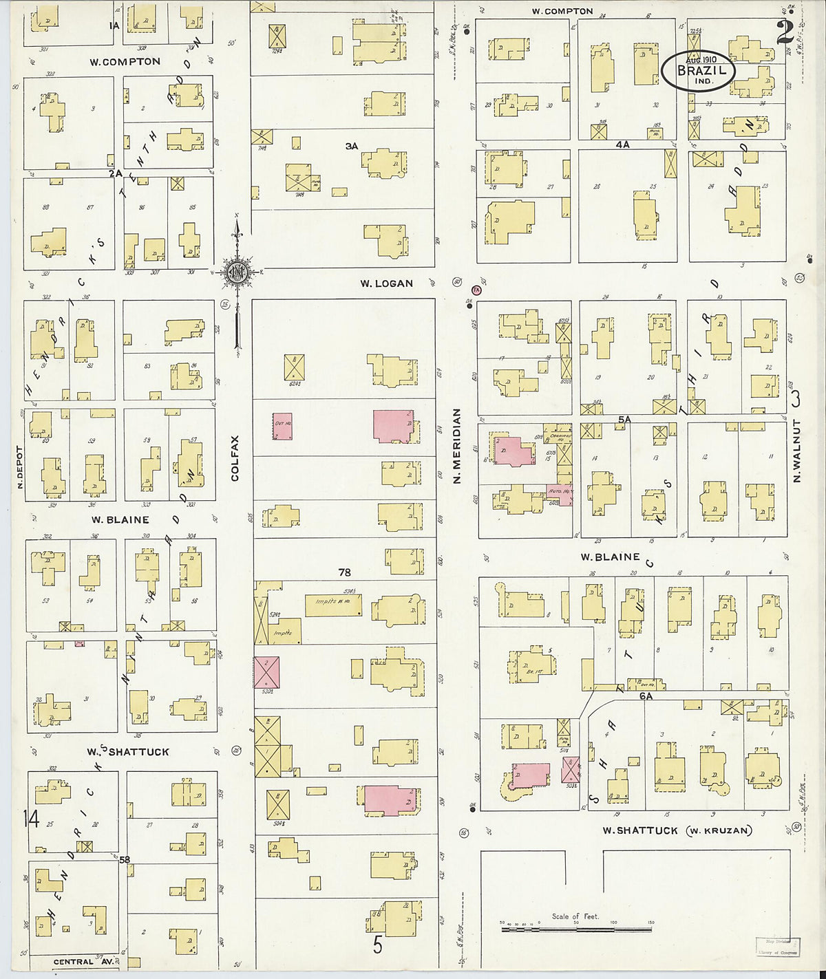 Brazil, Clay County, Indiana 1910 (Sheet 2 of 20) by Relic Map Company