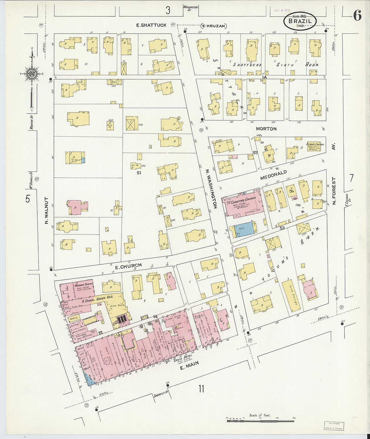 Brazil, Clay County, Indiana 1910 (Sheet 6 of 20) by Relic Map Company
