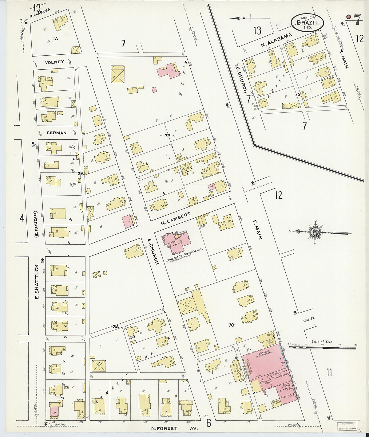 Brazil, Clay County, Indiana 1910 (Sheet 7 of 20) by Relic Map Company