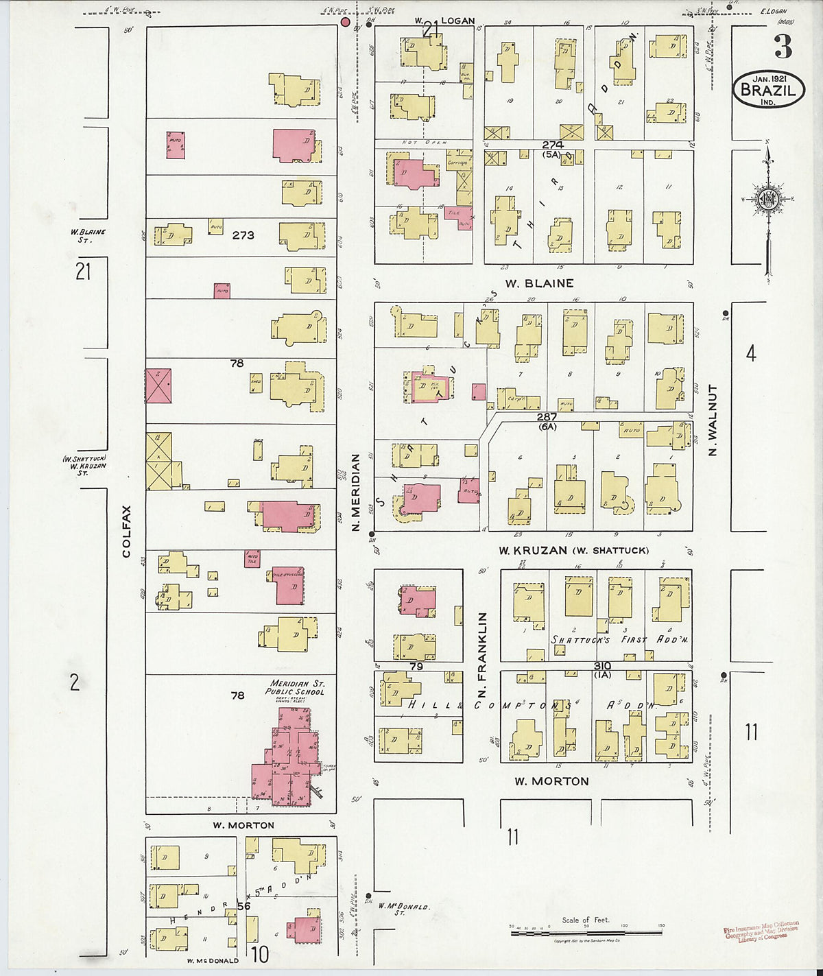 Brazil, Clay County, Indiana 1921 (Sheet 3 of 27) by Relic Map Company