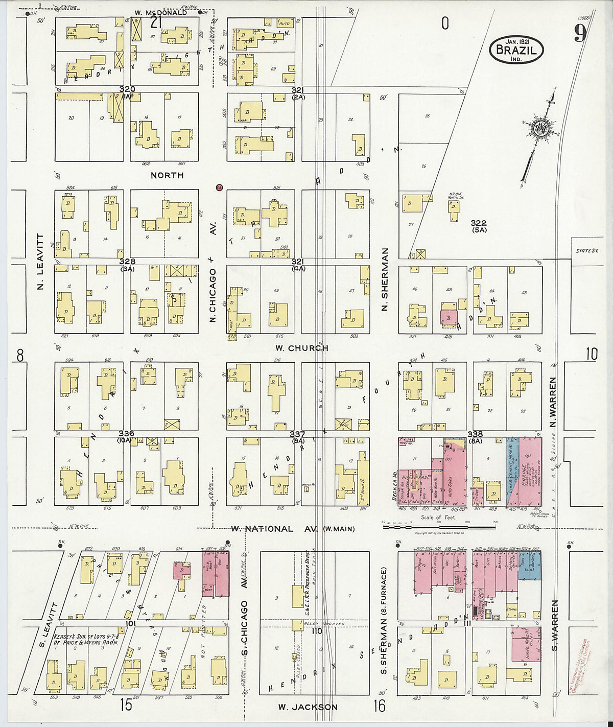 Brazil, Clay County, Indiana 1921 (Sheet 9 of 27) by Relic Map Company