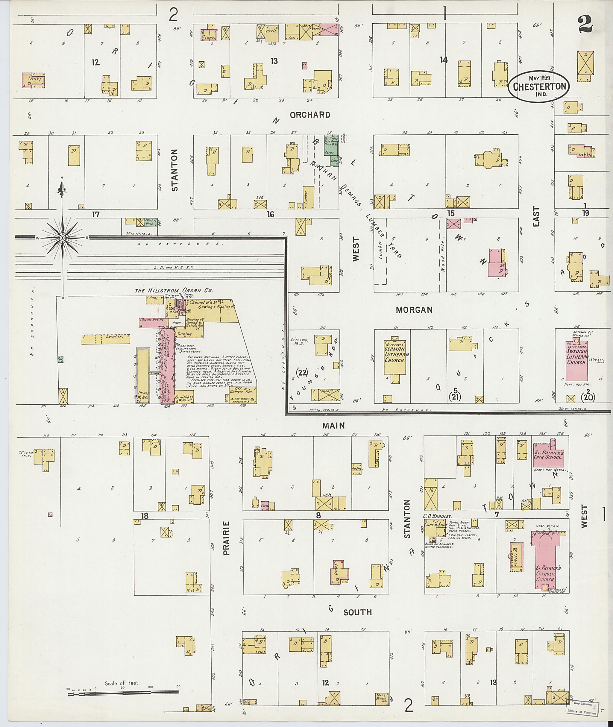 This old map of Chesterton, Porter County, Indiana was created by Sanborn Map Company in 1899