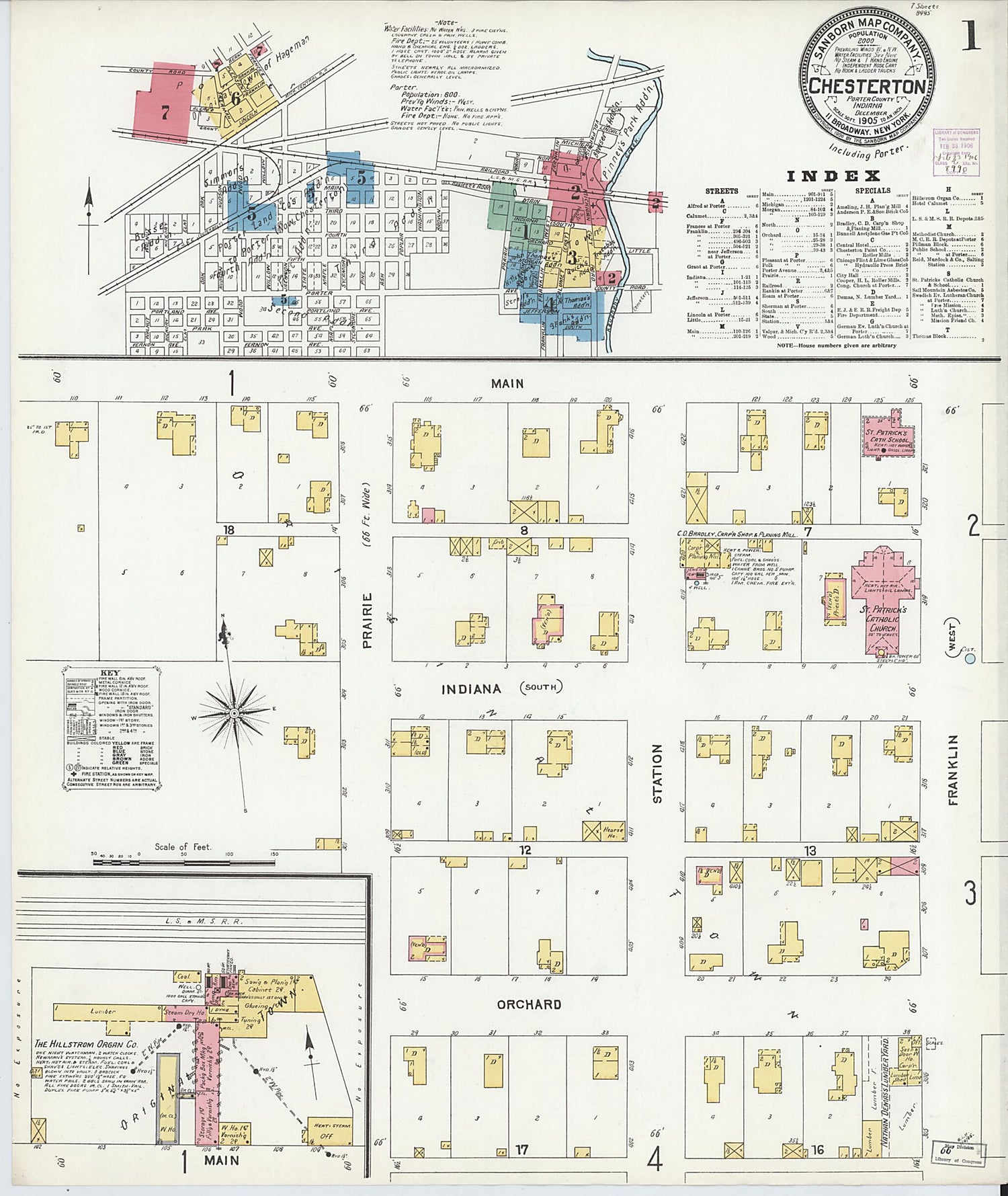 This old map of Porter, Porter County, Indiana was created by Sanborn Map Company in 1905