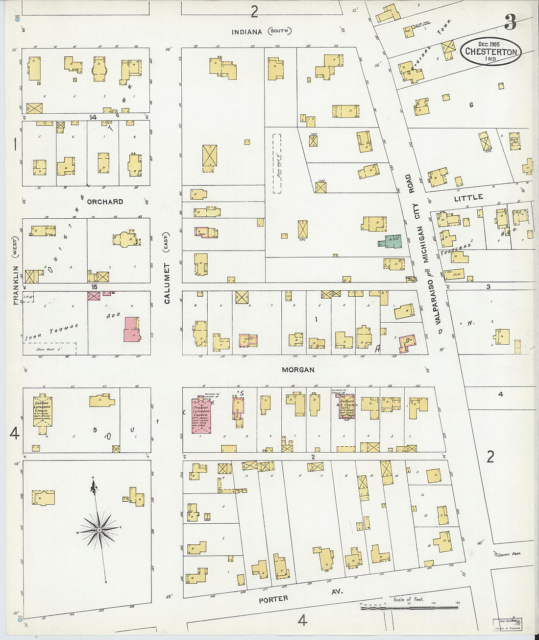 This old map of Porter, Porter County, Indiana was created by Sanborn Map Company in 1905