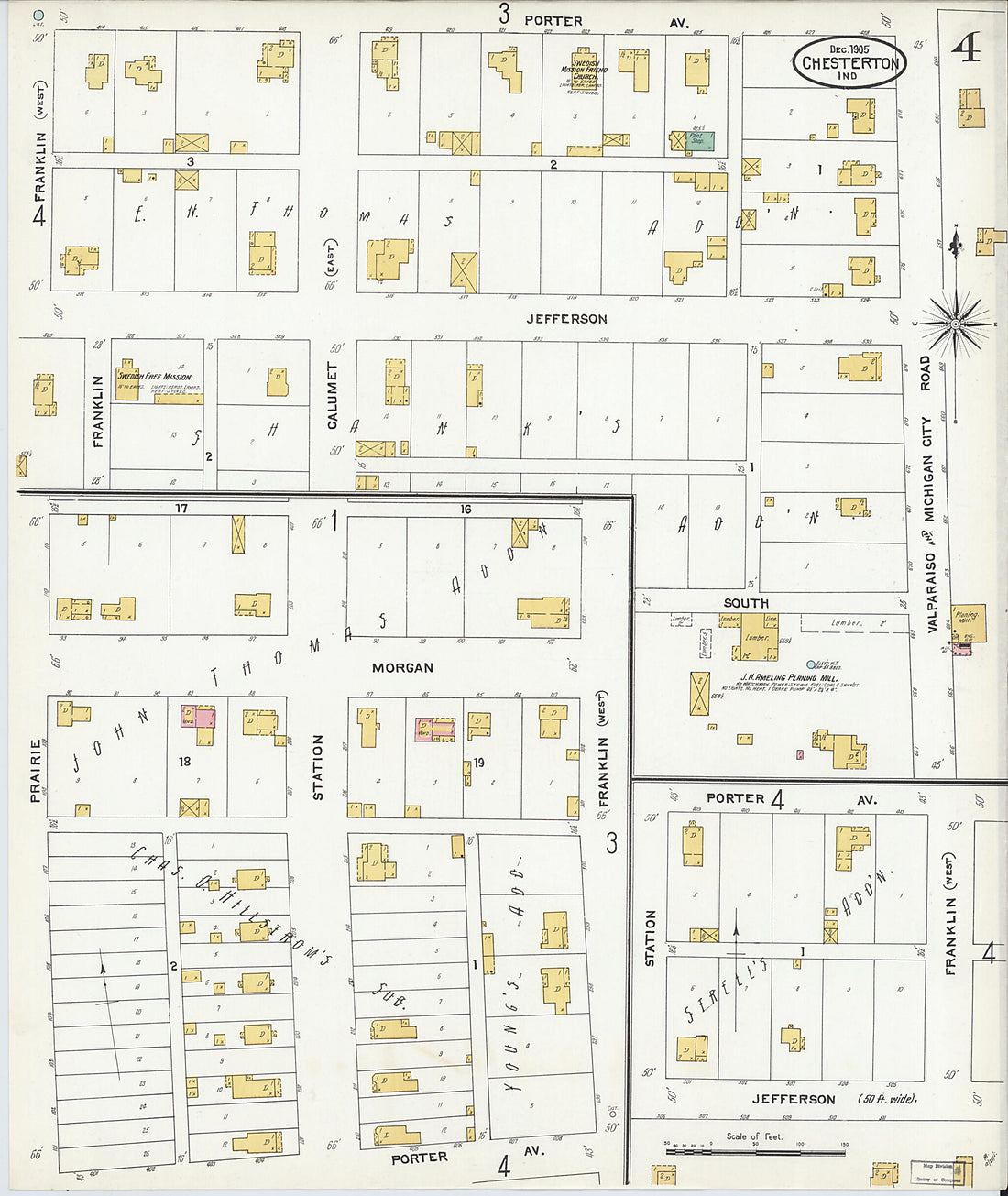 This old map of Porter, Porter County, Indiana was created by Sanborn Map Company in 1905