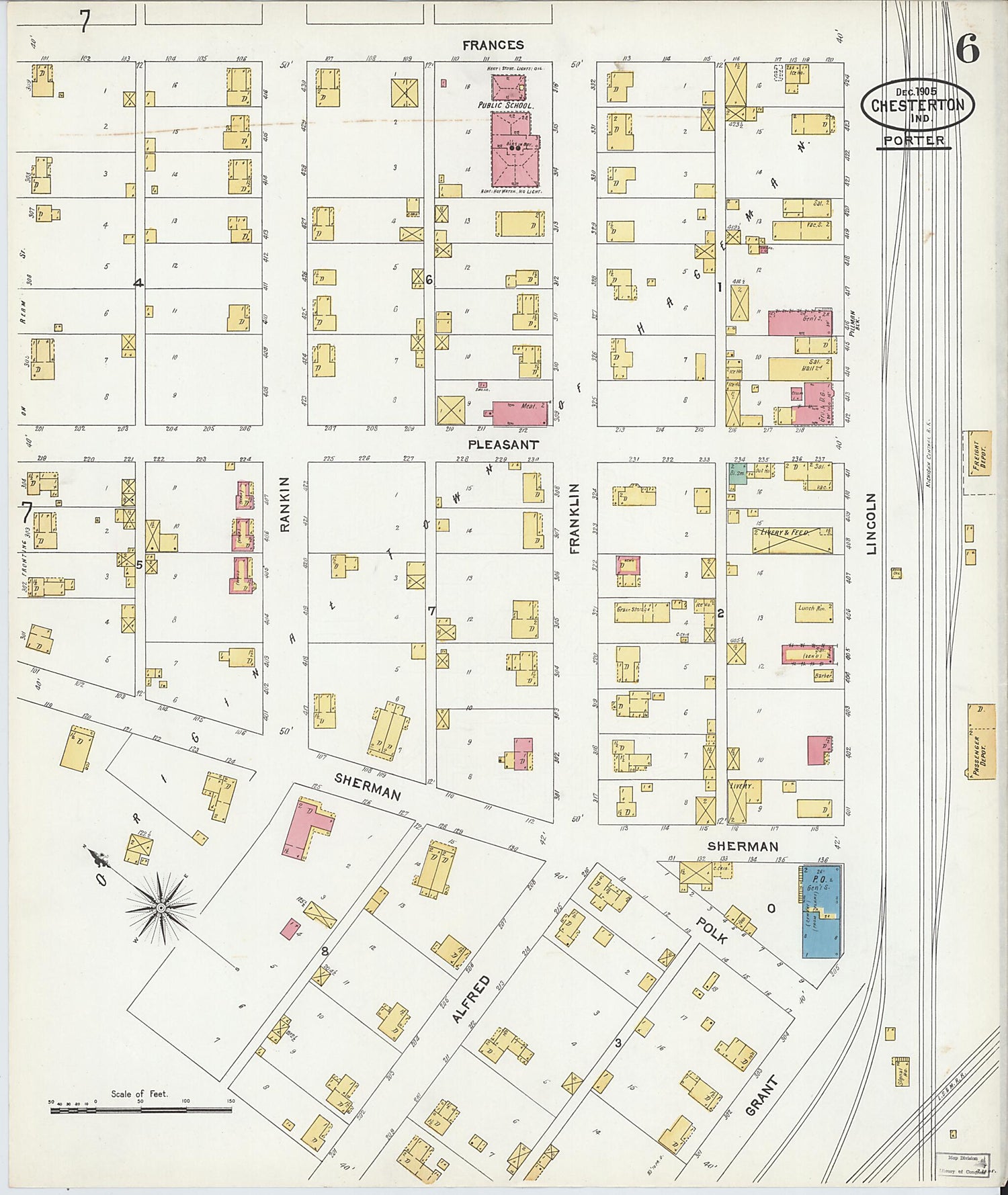 This old map of Porter, Porter County, Indiana was created by Sanborn Map Company in 1905