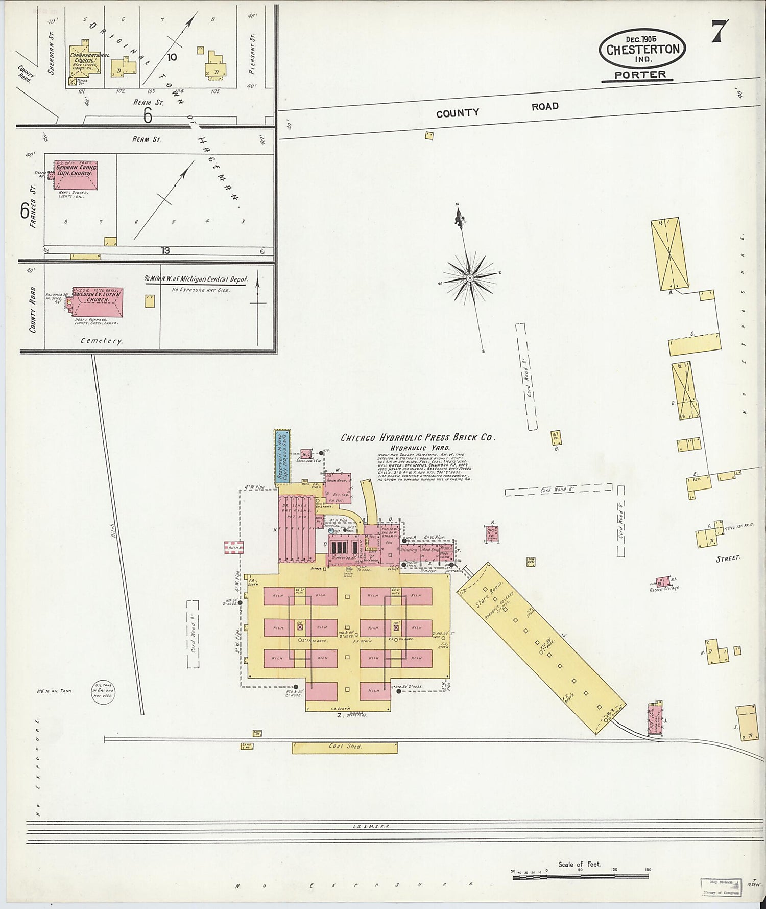 This old map of Porter, Porter County, Indiana was created by Sanborn Map Company in 1905