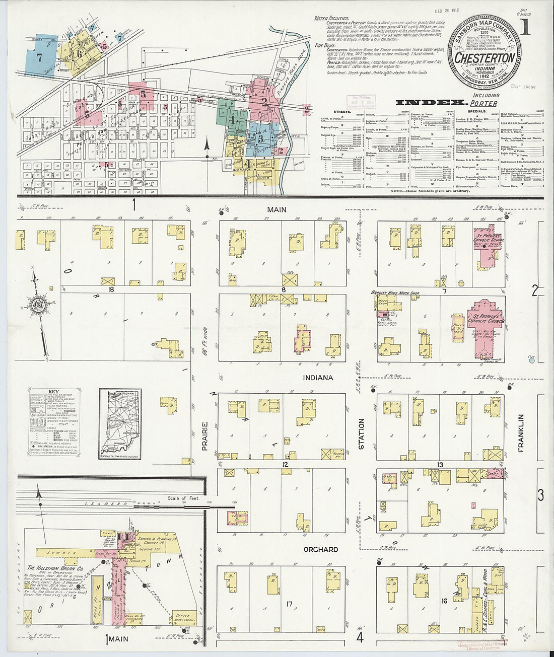 This old map of Porter, Porter County, Indiana was created by Sanborn Map Company in 1912