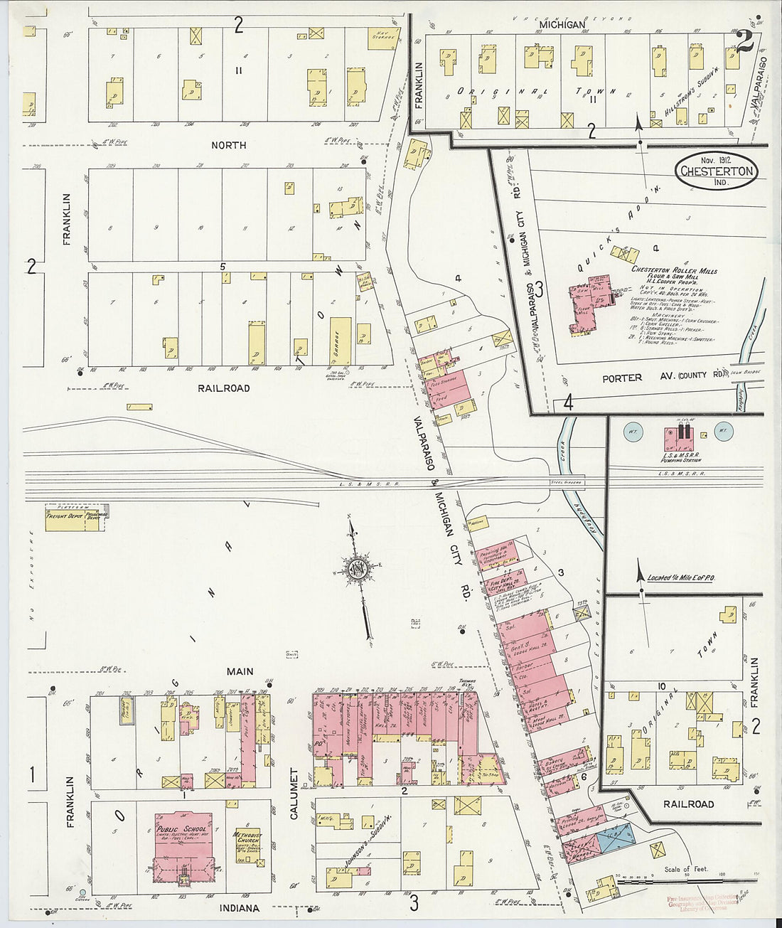 This old map of Porter, Porter County, Indiana was created by Sanborn Map Company in 1912