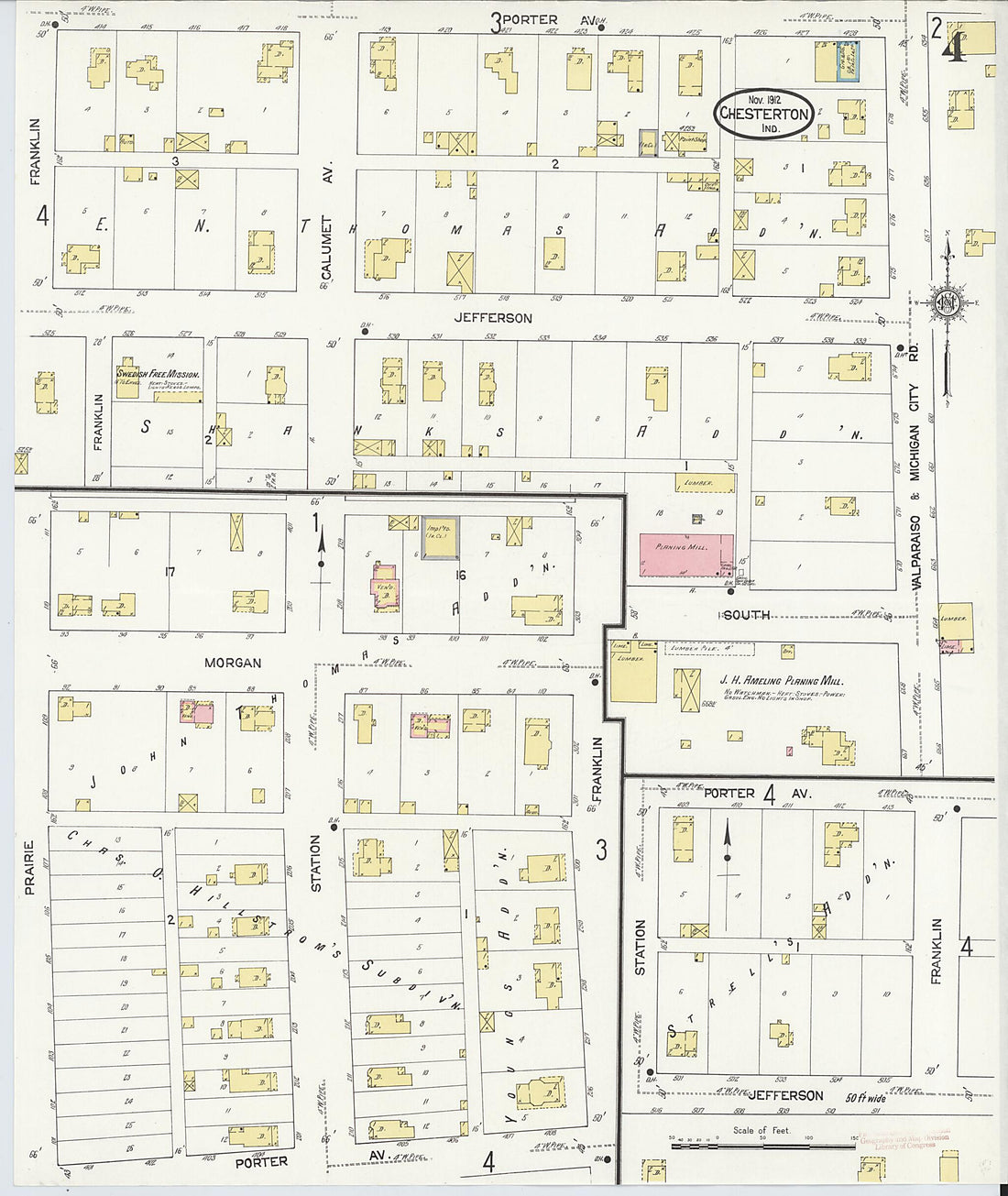 This old map of Porter, Porter County, Indiana was created by Sanborn Map Company in 1912