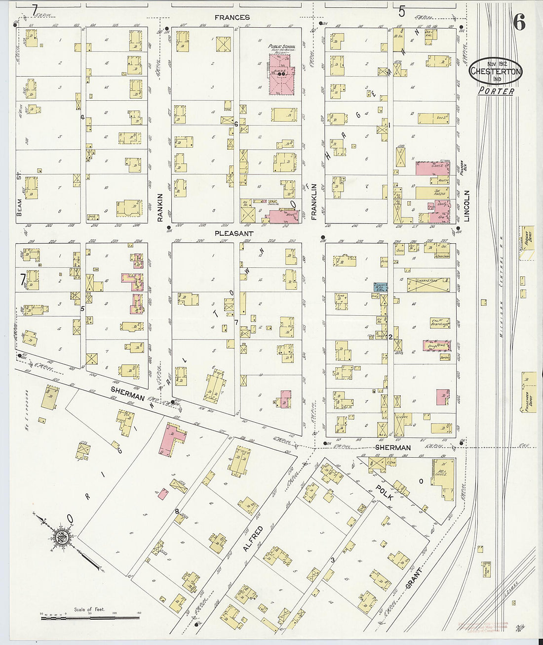 This old map of Porter, Porter County, Indiana was created by Sanborn Map Company in 1912