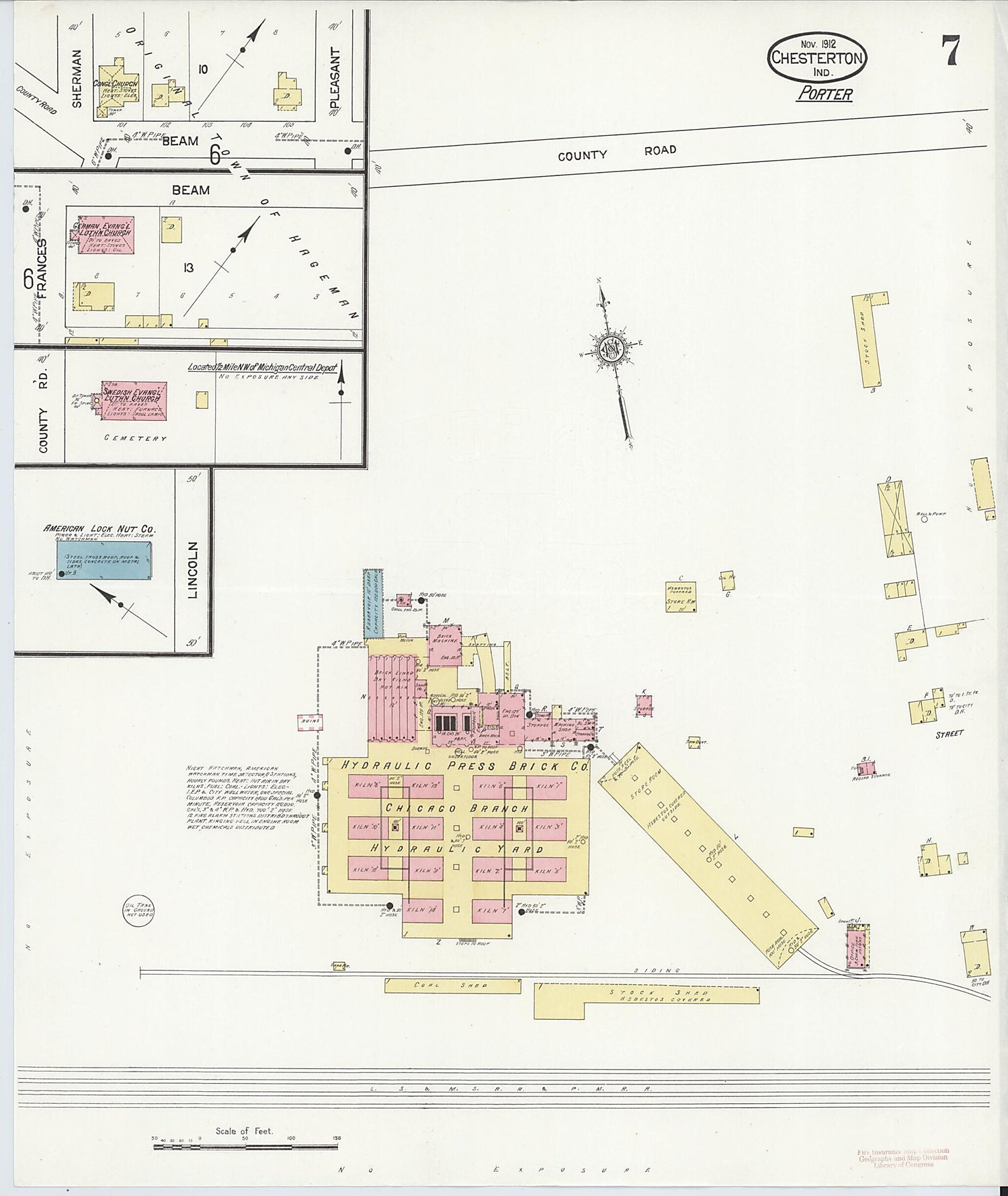 This old map of Porter, Porter County, Indiana was created by Sanborn Map Company in 1912