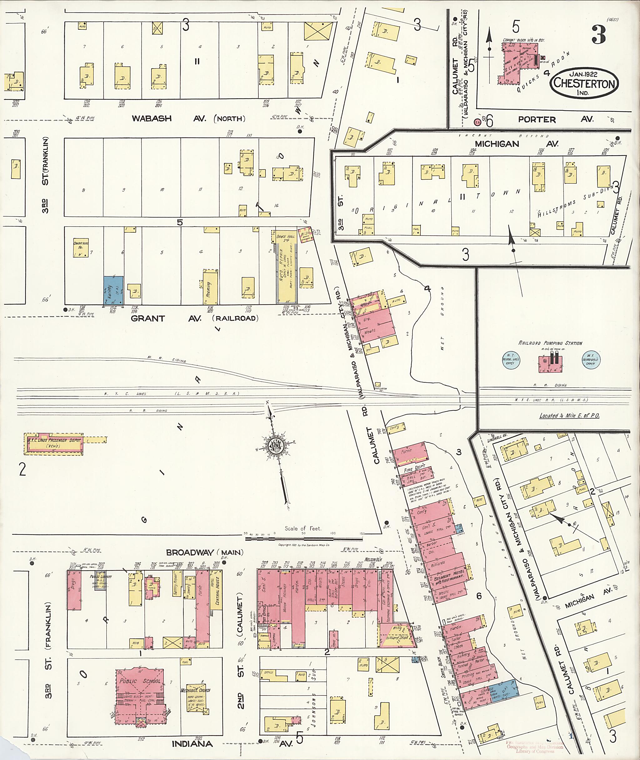 This old map of Porter, Porter County, Indiana was created by Sanborn Map Company in 1922