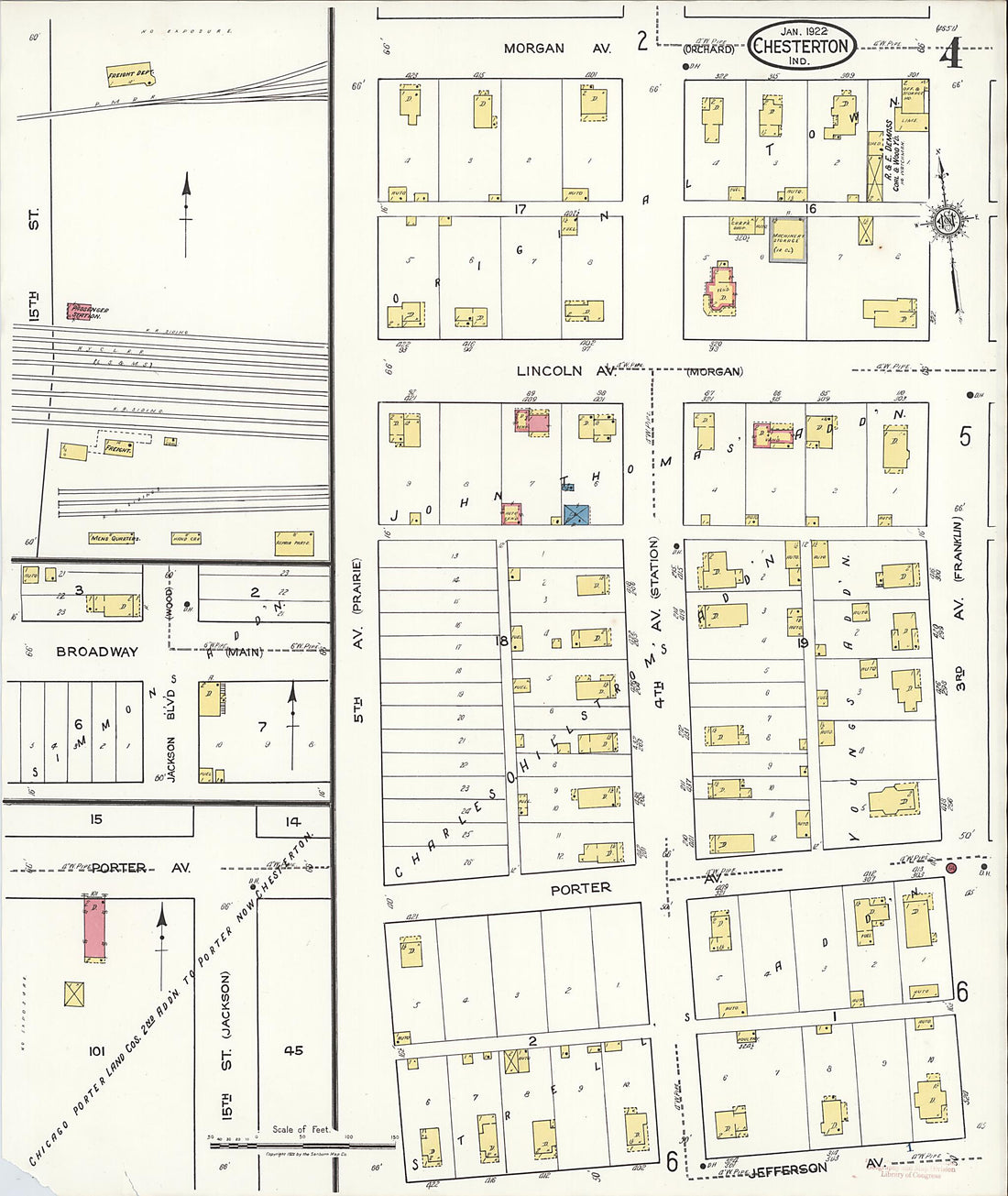 This old map of Porter, Porter County, Indiana was created by Sanborn Map Company in 1922