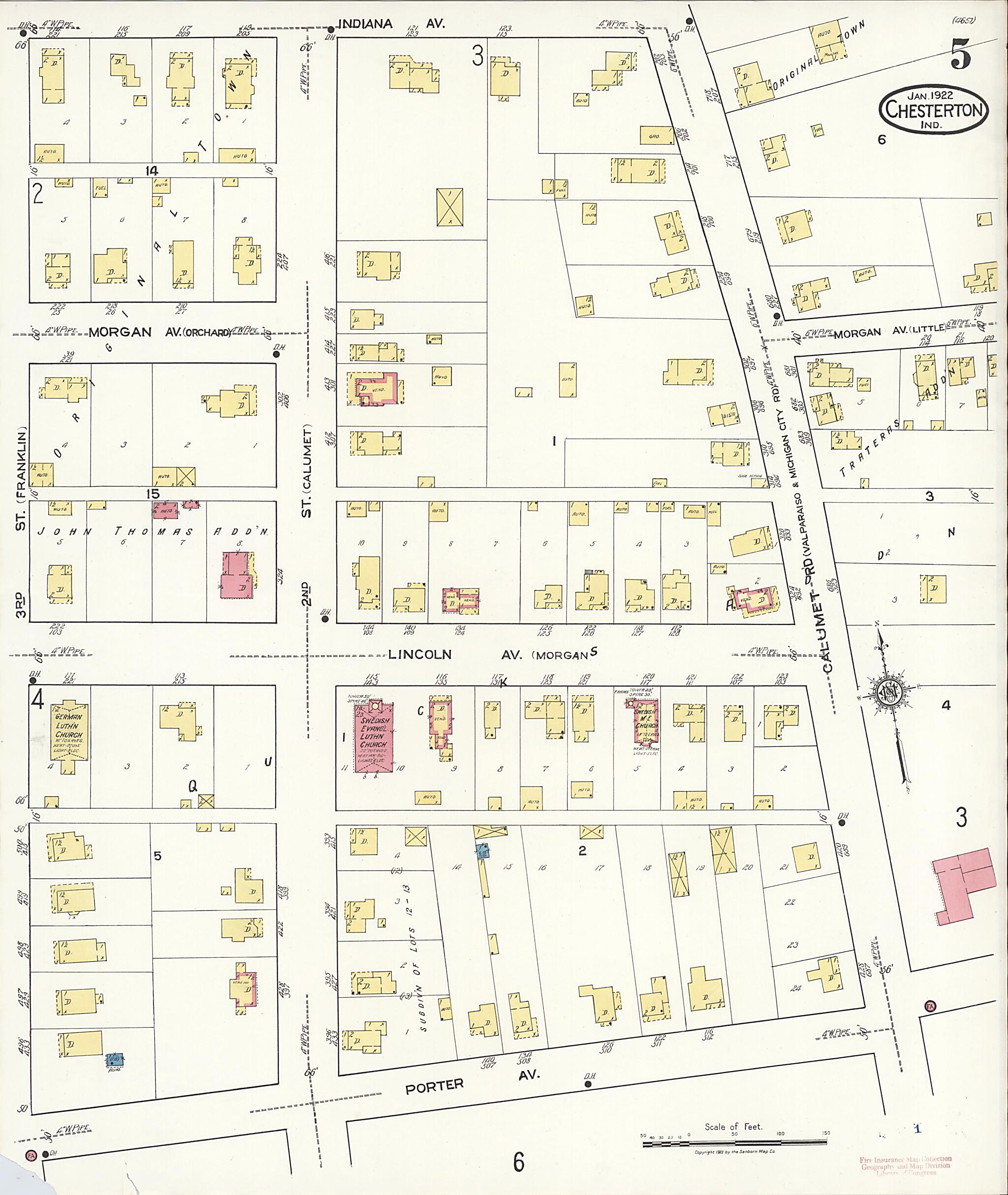 This old map of Porter, Porter County, Indiana was created by Sanborn Map Company in 1922