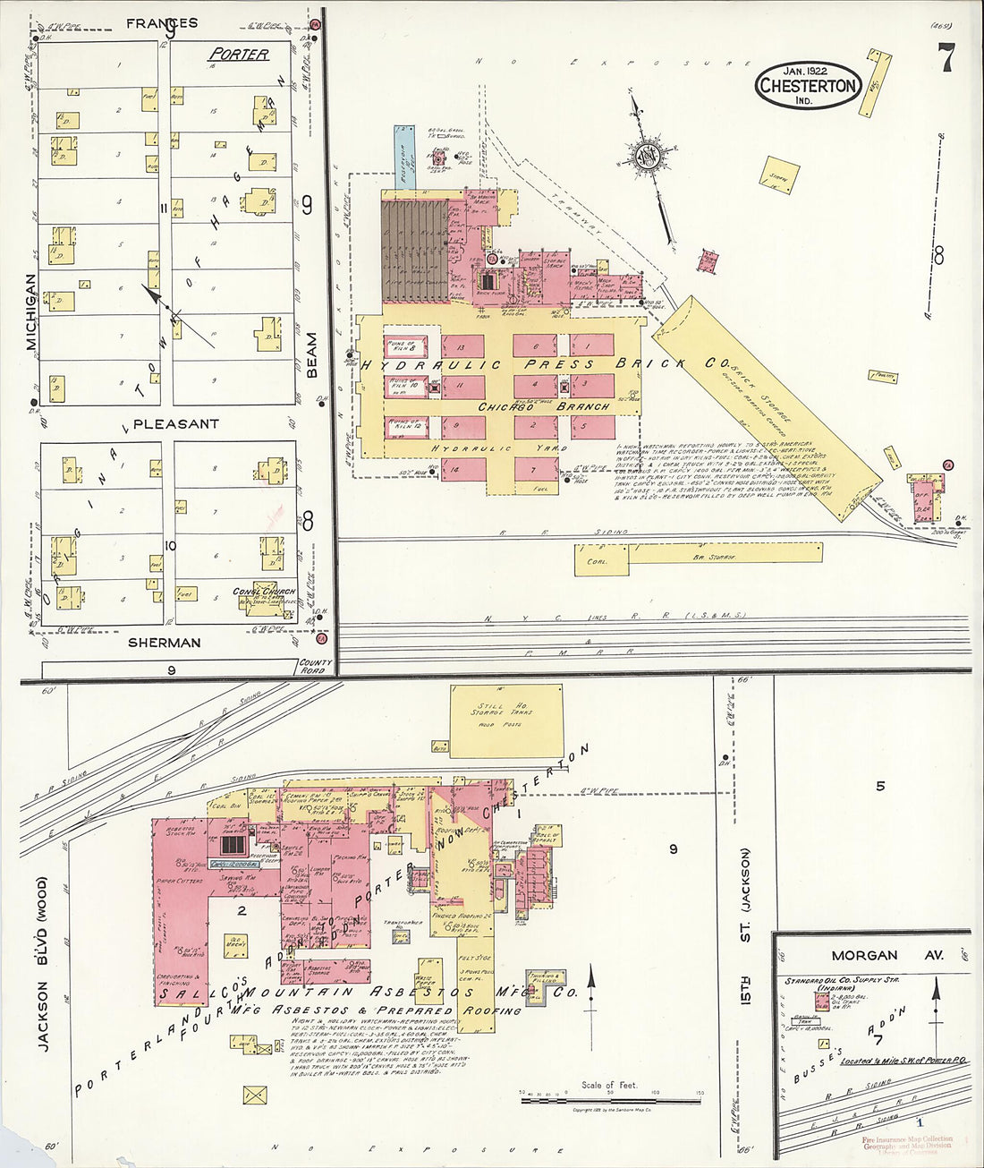 This old map of Porter, Porter County, Indiana was created by Sanborn Map Company in 1922