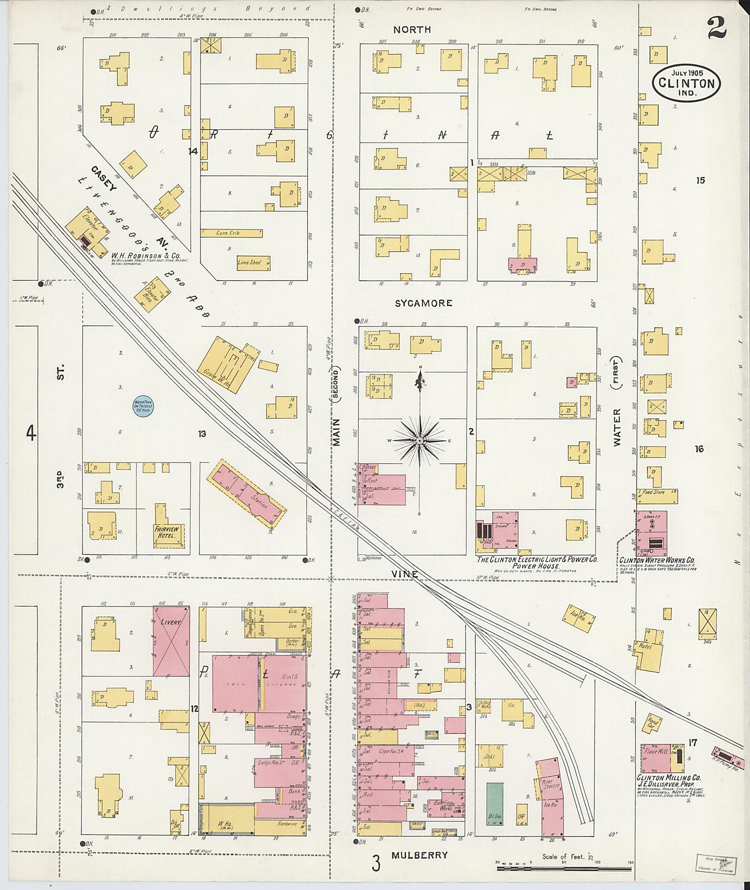 This old map of Clinton, Vermillion County, Indiana was created by Sanborn Map Company in 1905