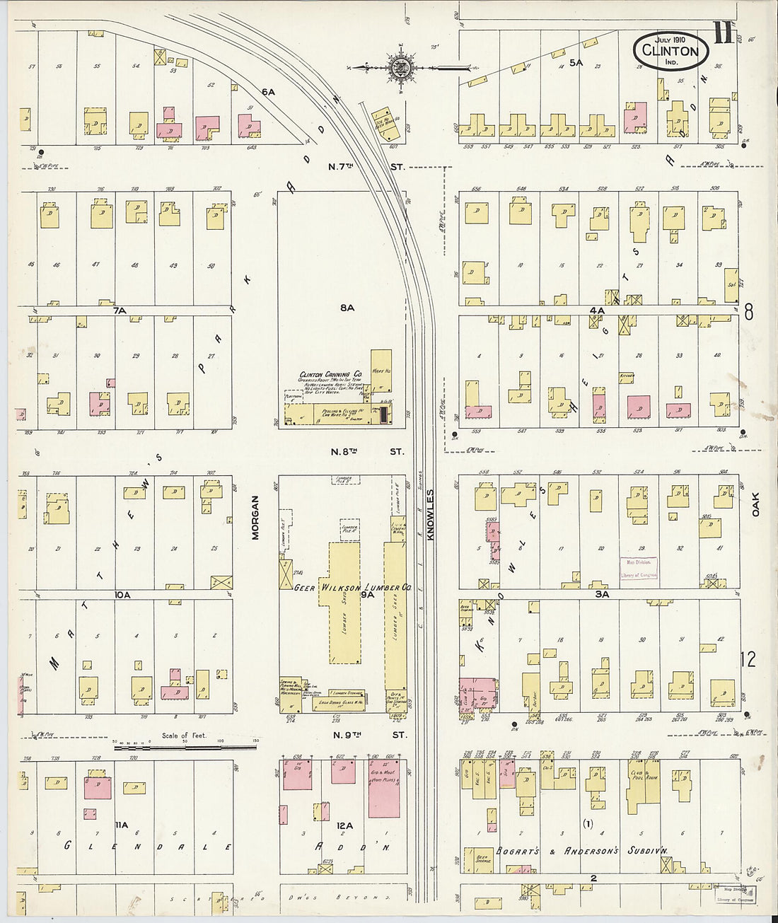 This old map of Clinton, Vermillion County, Indiana was created by Sanborn Map Company in 1910