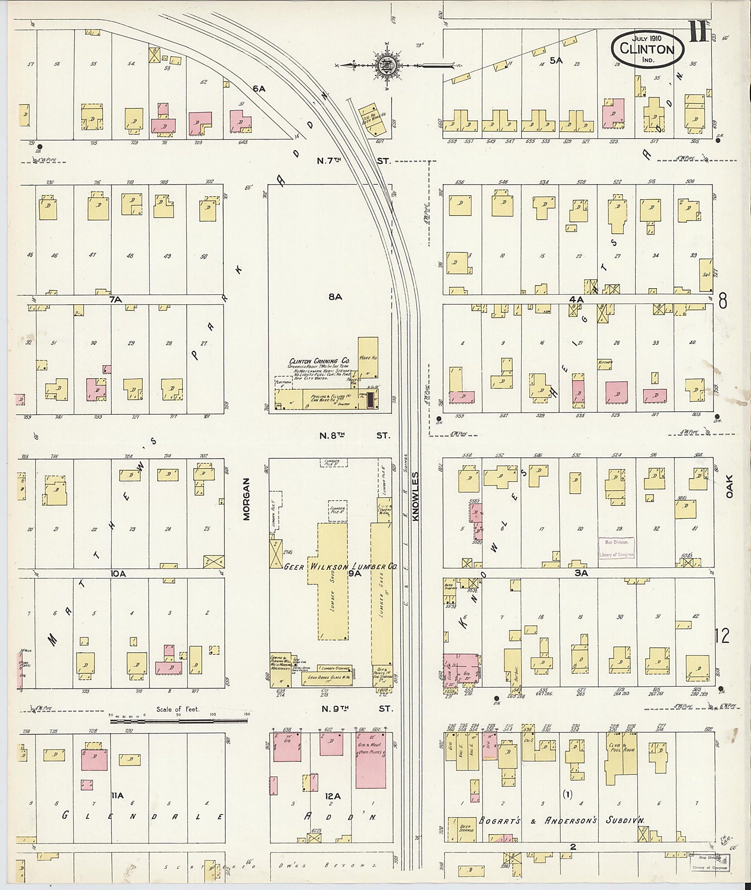 This old map of Clinton, Vermillion County, Indiana was created by Sanborn Map Company in 1910